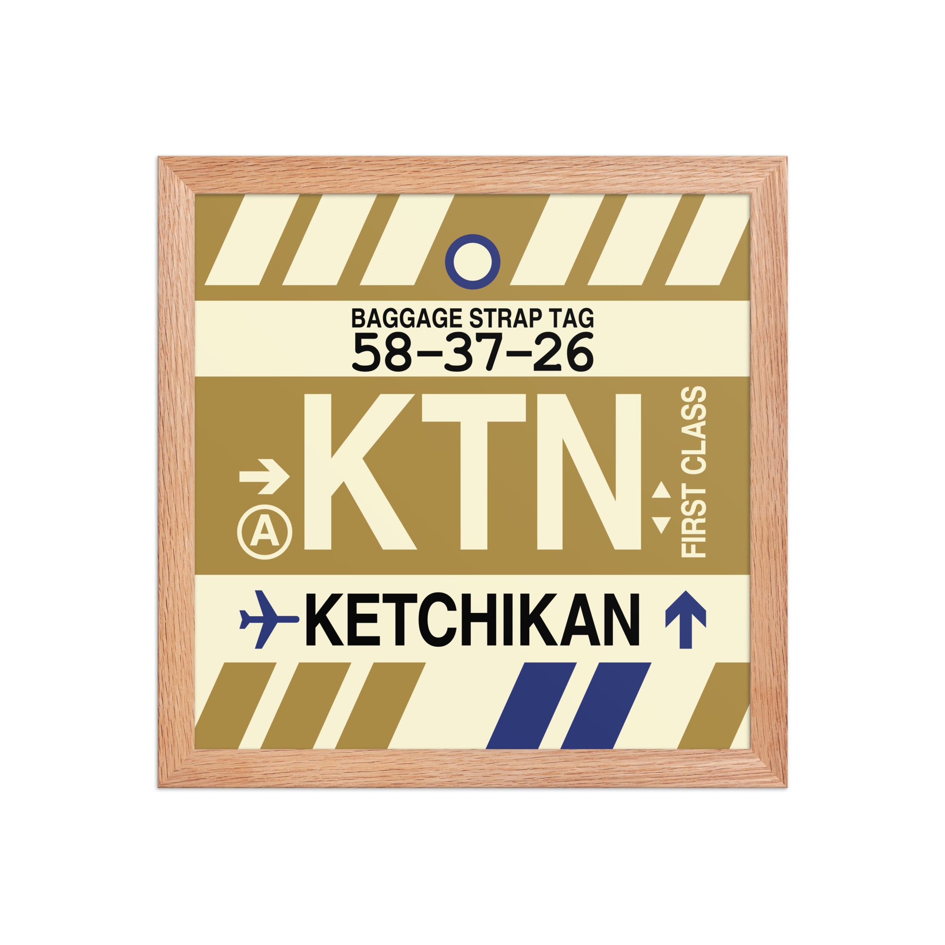 KTN Ketchikan Framed Print • Jet Age Baggage Tag Design • YHM Designs - Image 07