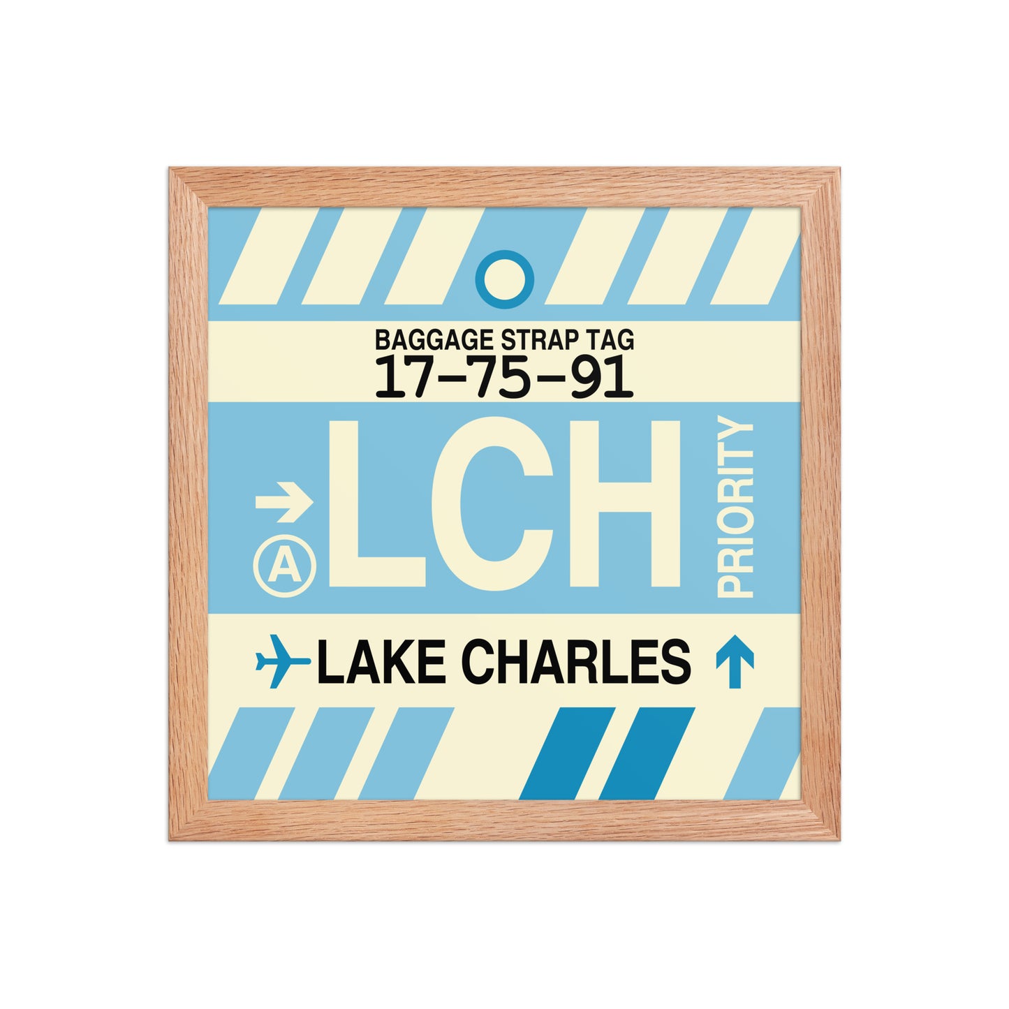 LCH Lake Charles Framed Print • Jet Age Baggage Tag Design • YHM Designs - Image 07