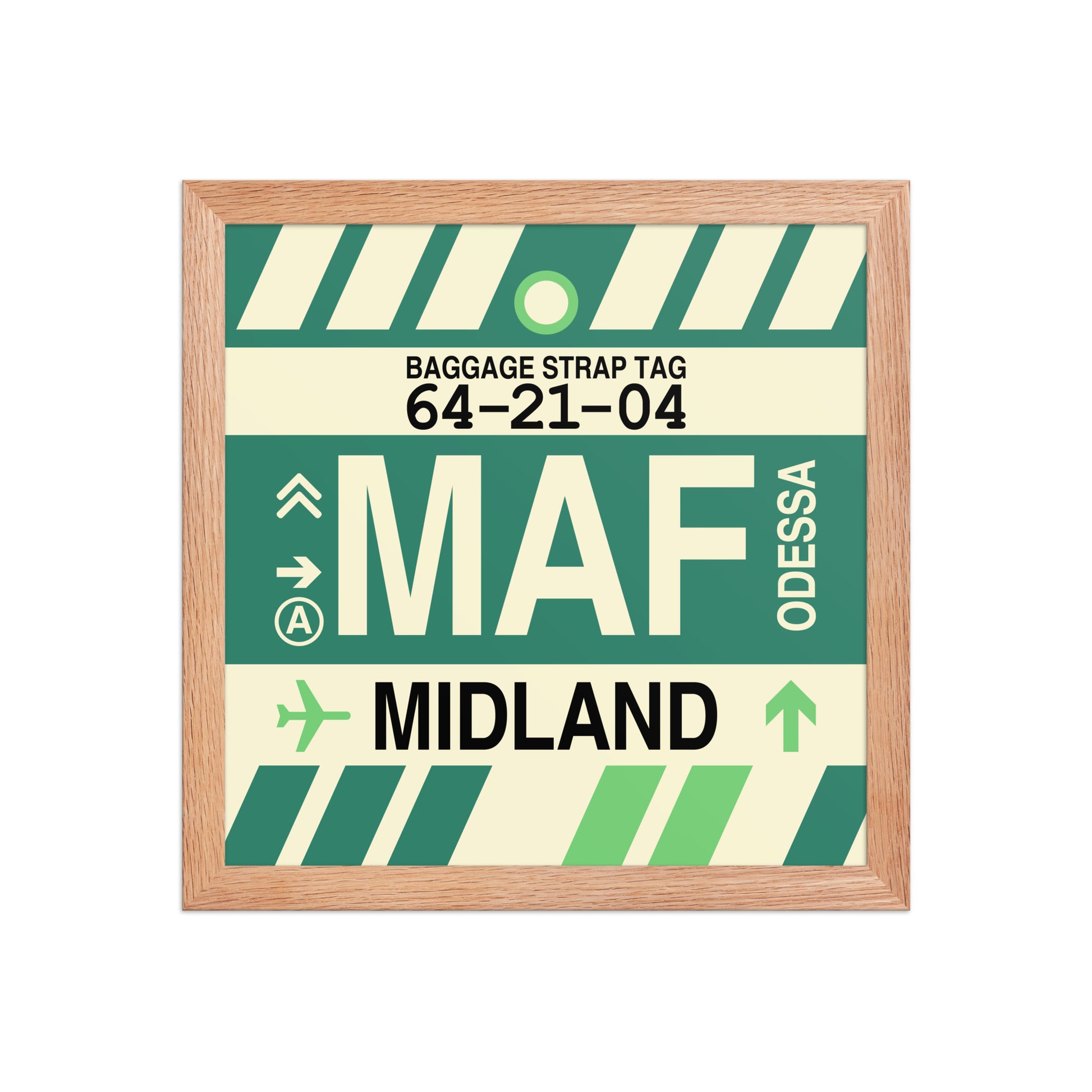 MAF Midland-Odessa Framed Print • Jet Age Baggage Tag Design • YHM Designs - Image 07