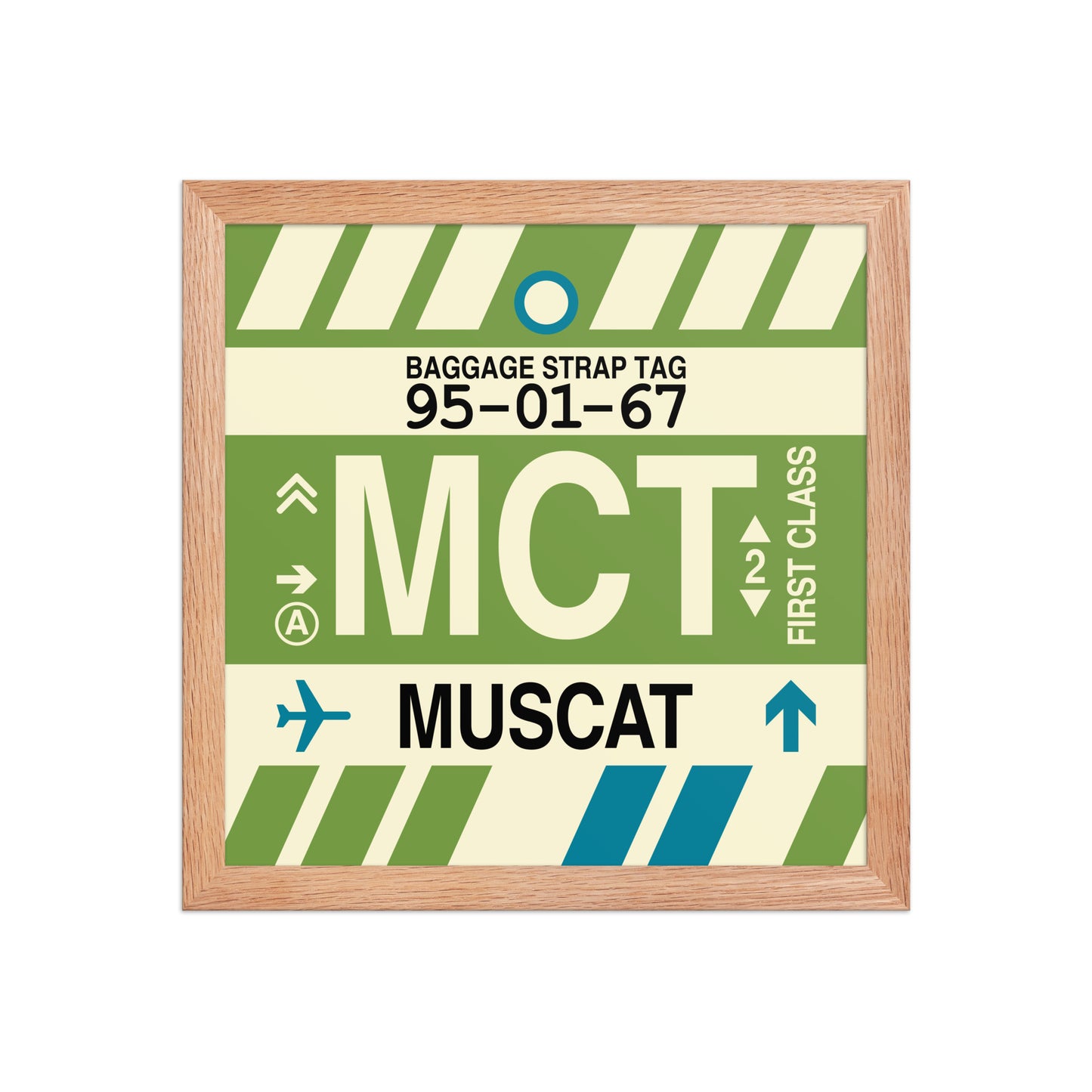 MCT Muscat Framed Print • Jet Age Baggage Tag Design • YHM Designs - Image 07
