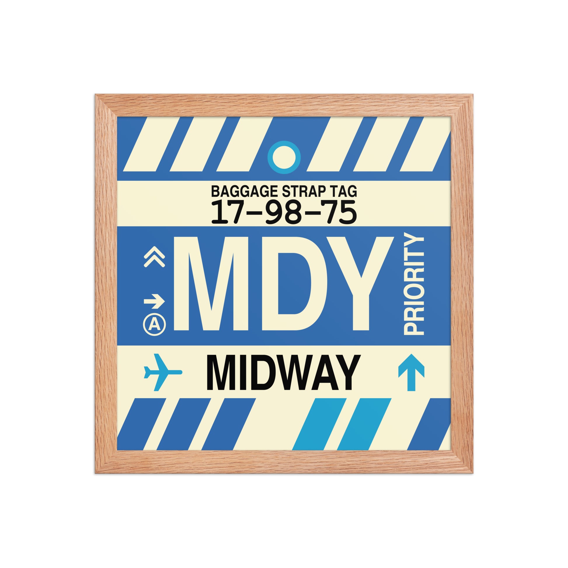 MDY Midway Framed Print • Jet Age Baggage Tag Design • YHM Designs - Image 07