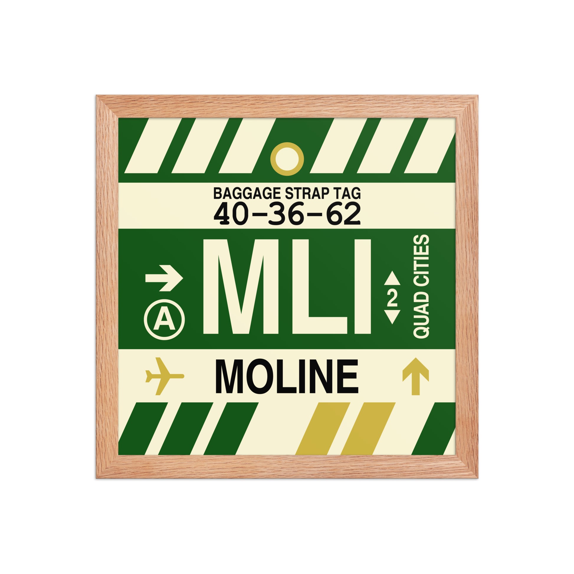 MLI Moline Framed Print • Jet Age Baggage Tag Design • YHM Designs - Image 07