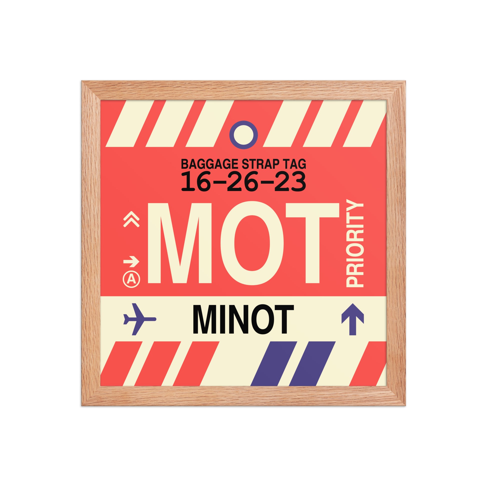 MOT Minot Framed Print • Jet Age Baggage Tag Design • YHM Designs - Image 07