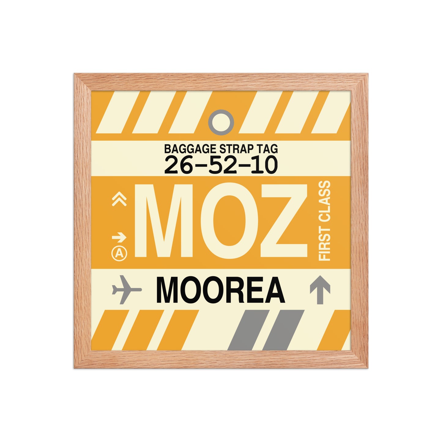 MOZ Moorea Framed Print • Jet Age Baggage Tag Design • YHM Designs - Image 07
