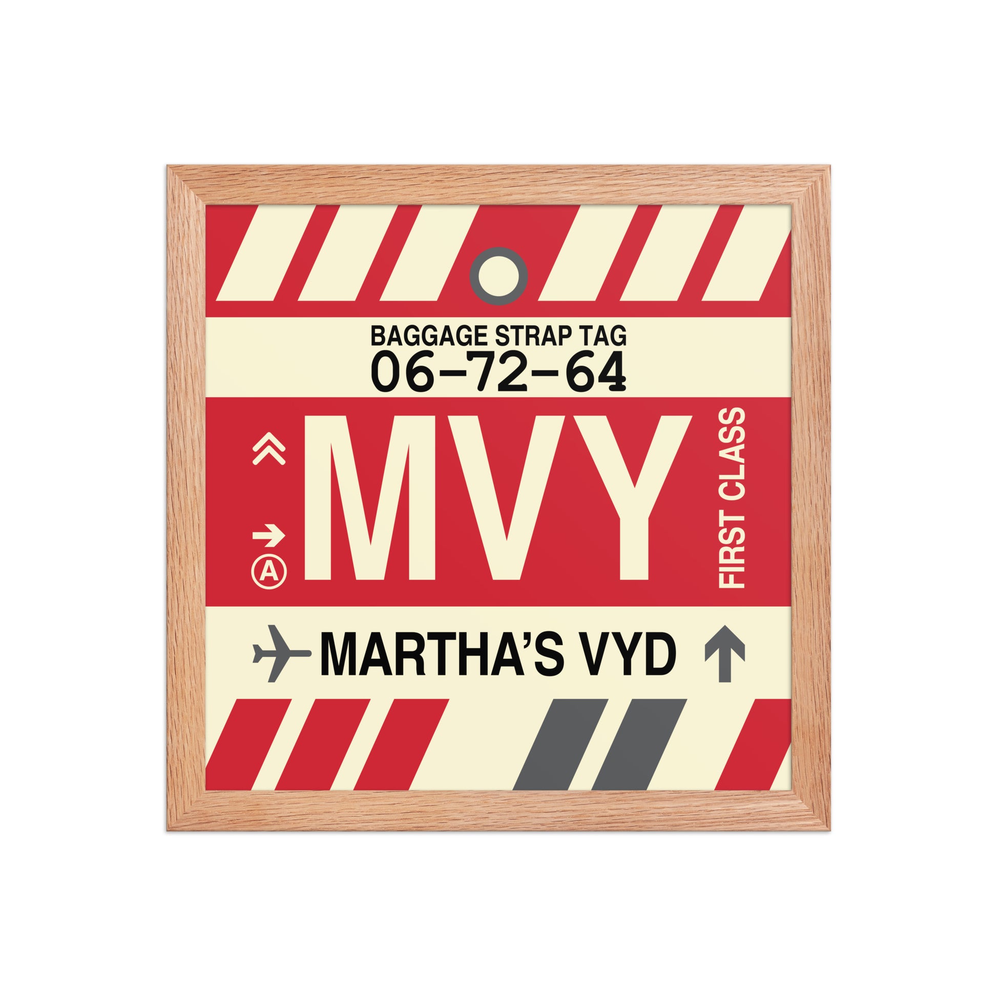MVY Martha's Vineyard Framed Print • Jet Age Baggage Tag Design • YHM Designs - Image 07