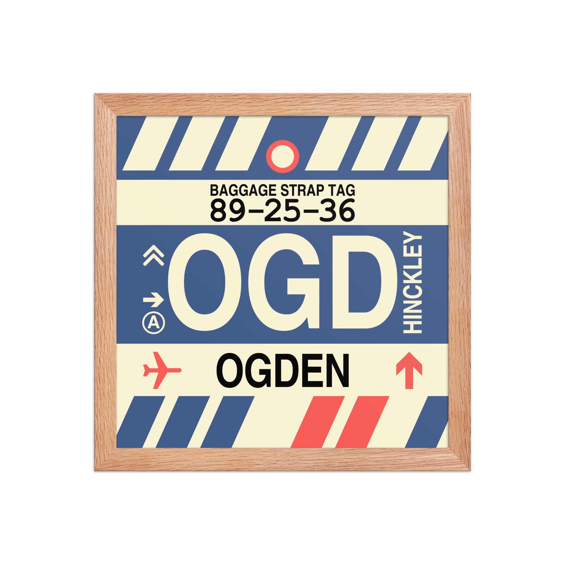 OGD Ogden Framed Print • Jet Age Baggage Tag Design • YHM Designs - Image 07