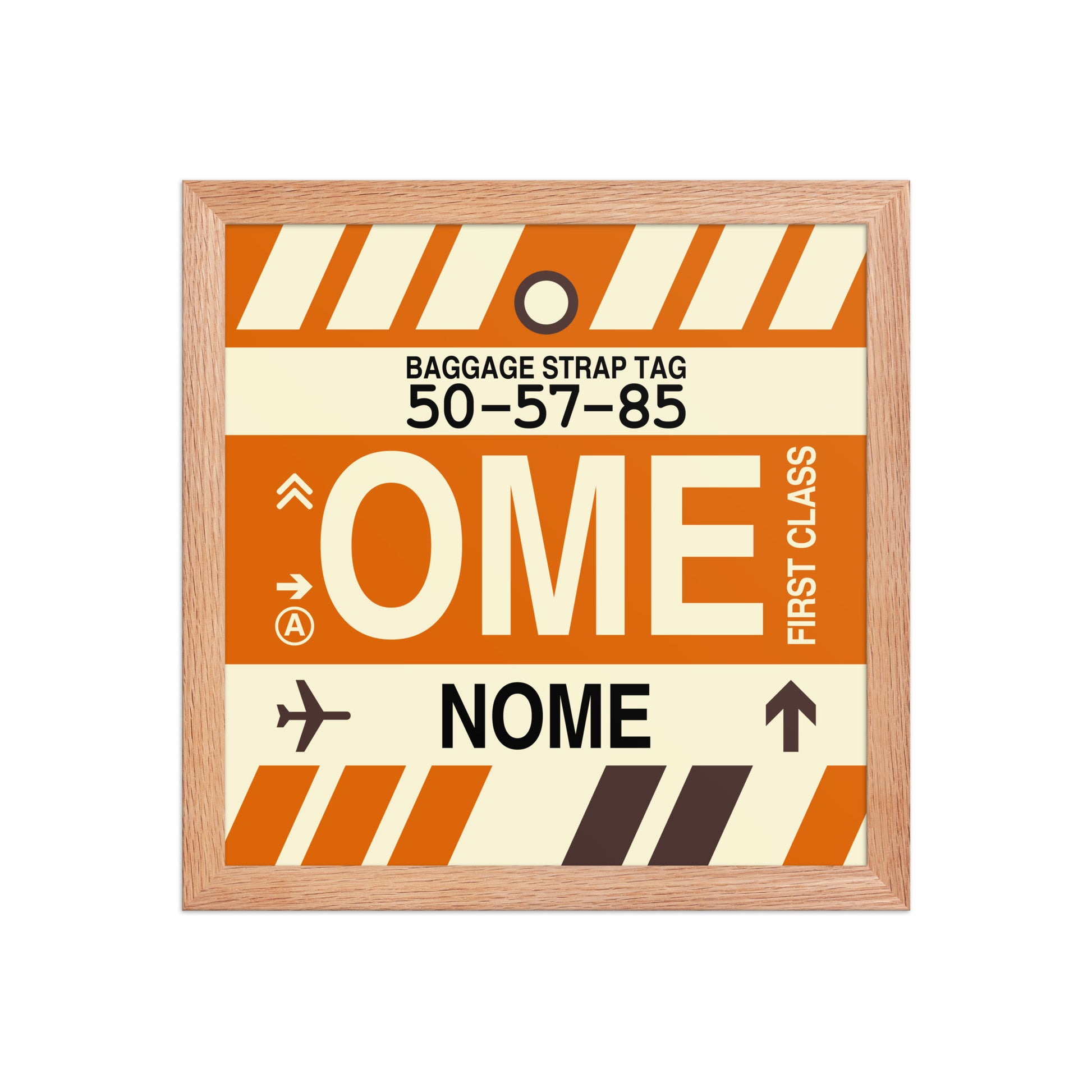 OME Nome Framed Print • Jet Age Baggage Tag Design • YHM Designs - Image 07