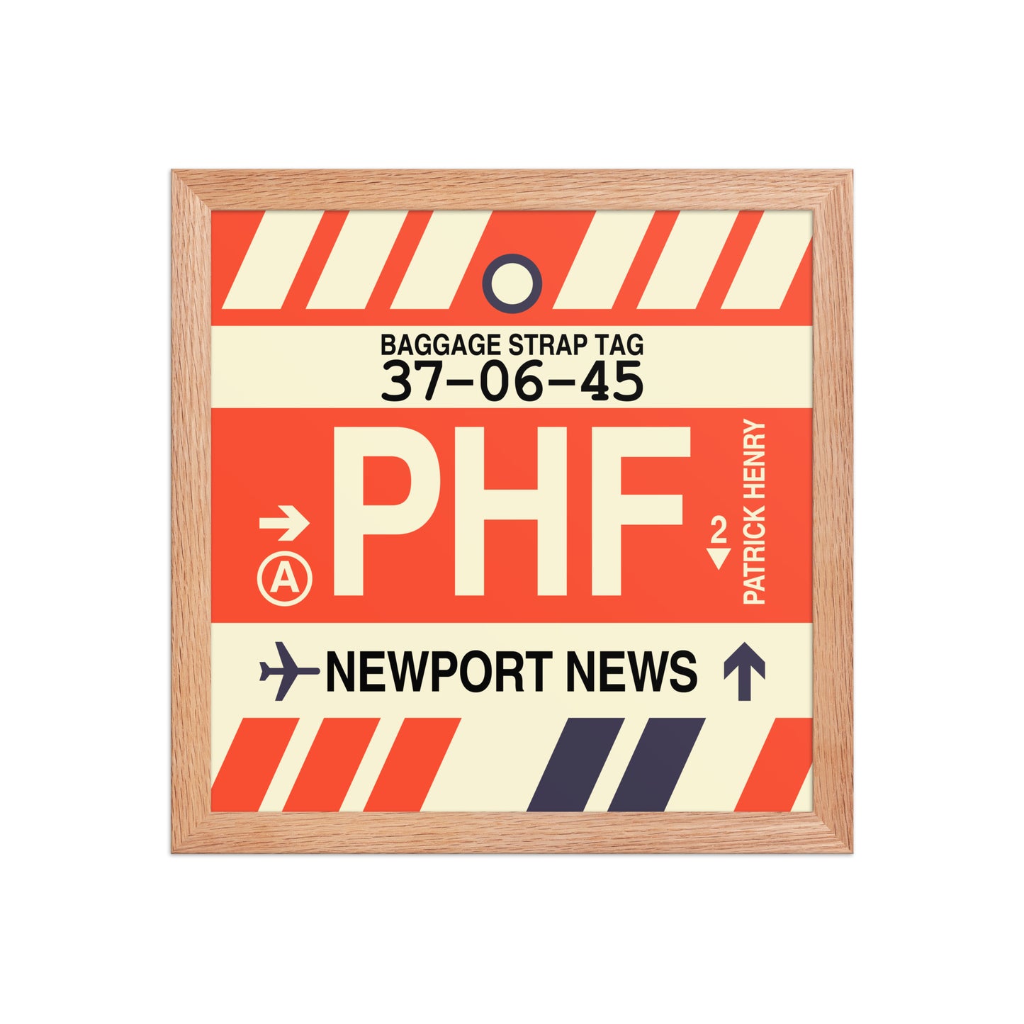 PHF Newport News Framed Print • Jet Age Baggage Tag Design • YHM Designs - Image 07