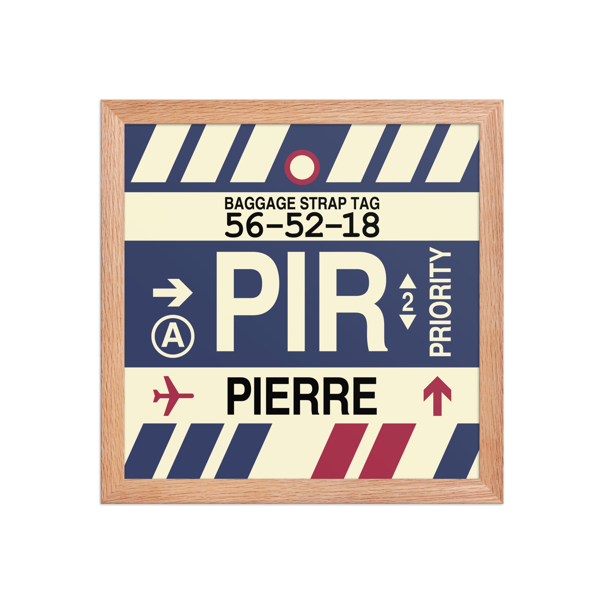 PIR Pierre Framed Print • Jet Age Baggage Tag Design • YHM Designs - Image 07
