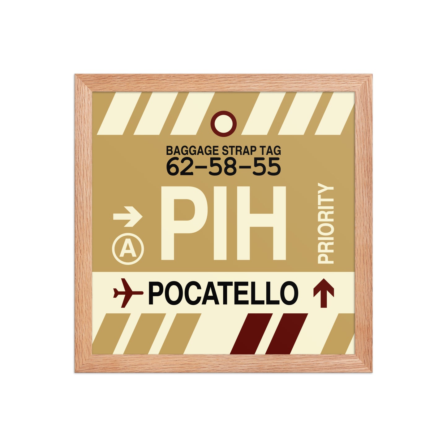 PIH Pocatello Framed Print • Jet Age Baggage Tag Design • YHM Designs - Image 07