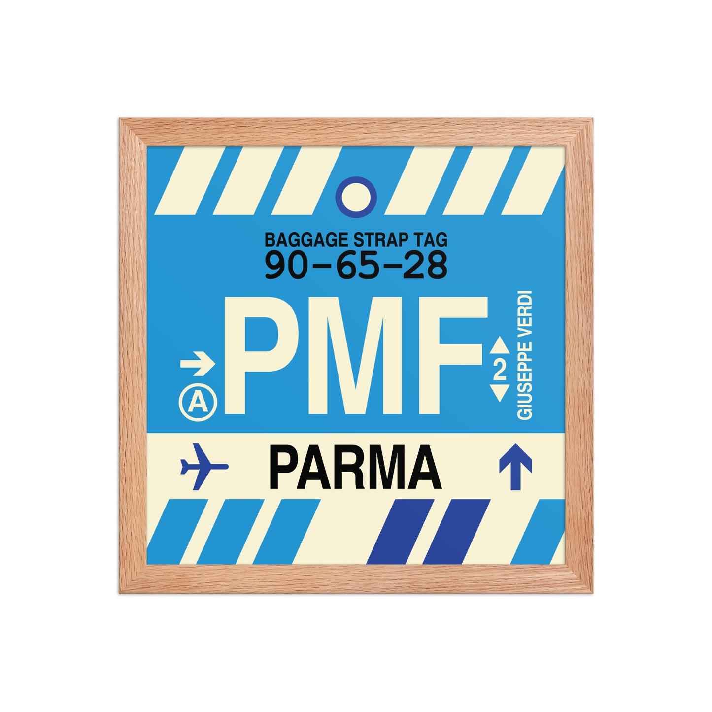 PMF Parma Framed Print • Jet Age Baggage Tag Design • YHM Designs - Image 07