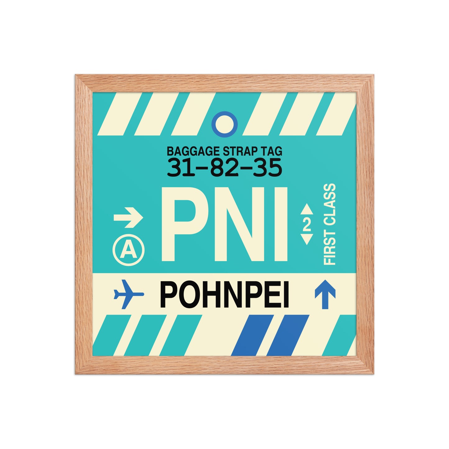 PNI Pohnpei Framed Print • Jet Age Baggage Tag Design • YHM Designs - Image 07