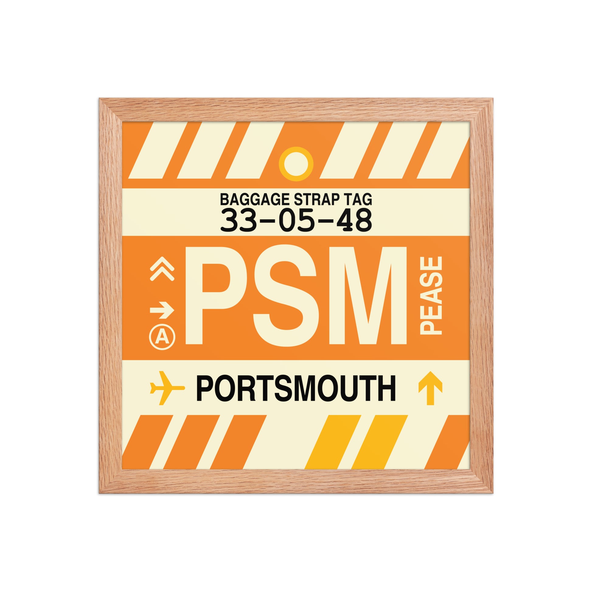 PSM Portsmouth Framed Print • Jet Age Baggage Tag Design • YHM Designs - Image 07