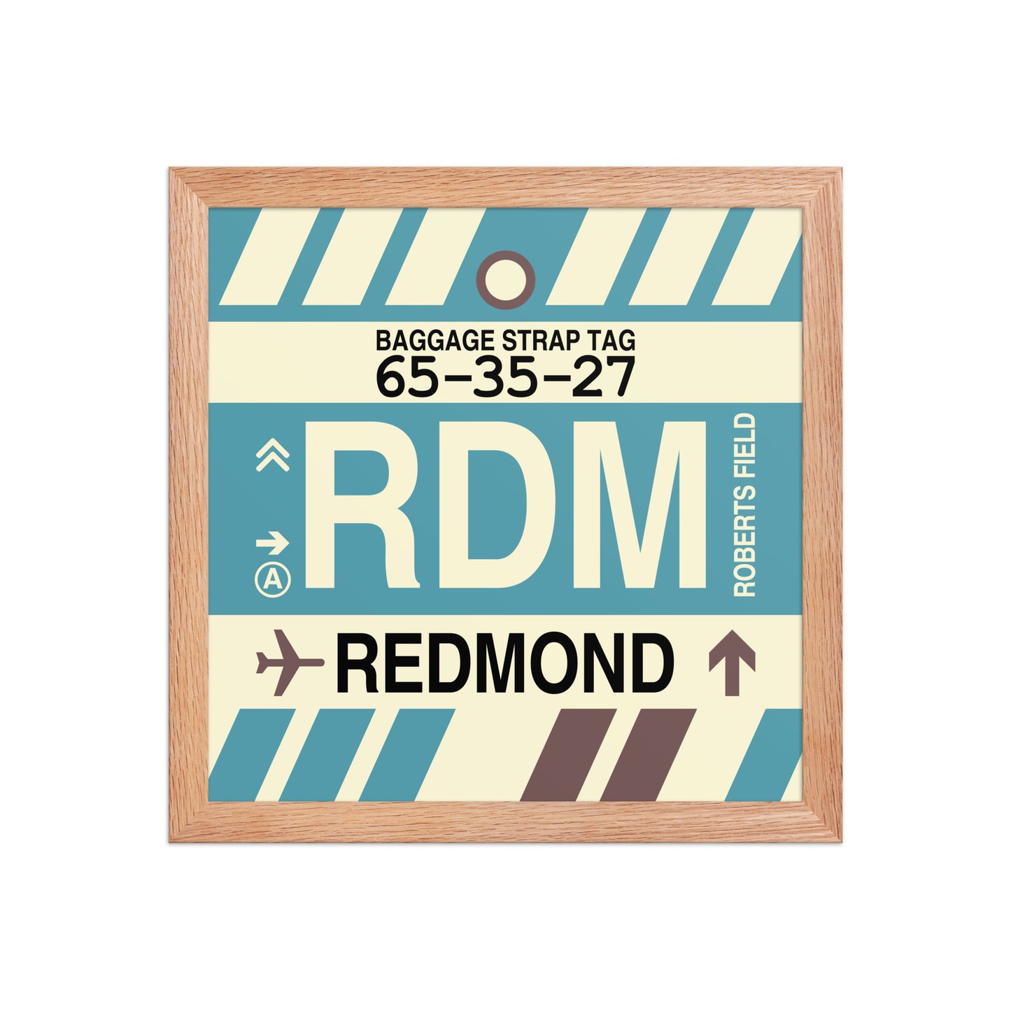 RDM Redmond Framed Print • Jet Age Baggage Tag Design • YHM Designs - Image 07