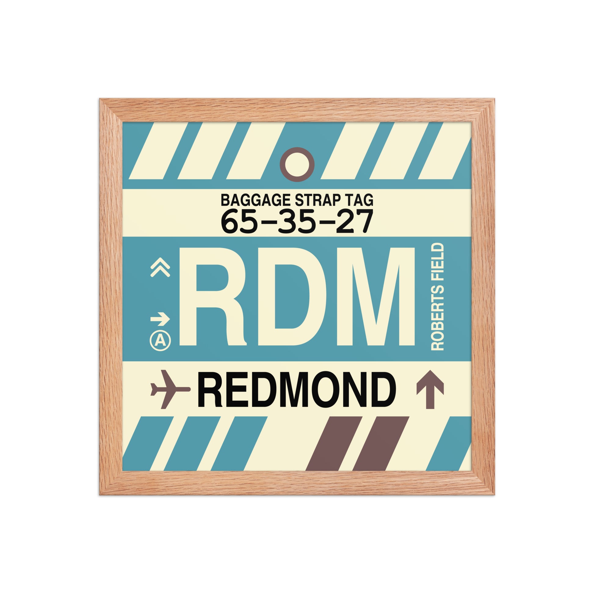 RDM Redmond Framed Print • Jet Age Baggage Tag Design • YHM Designs - Image 07
