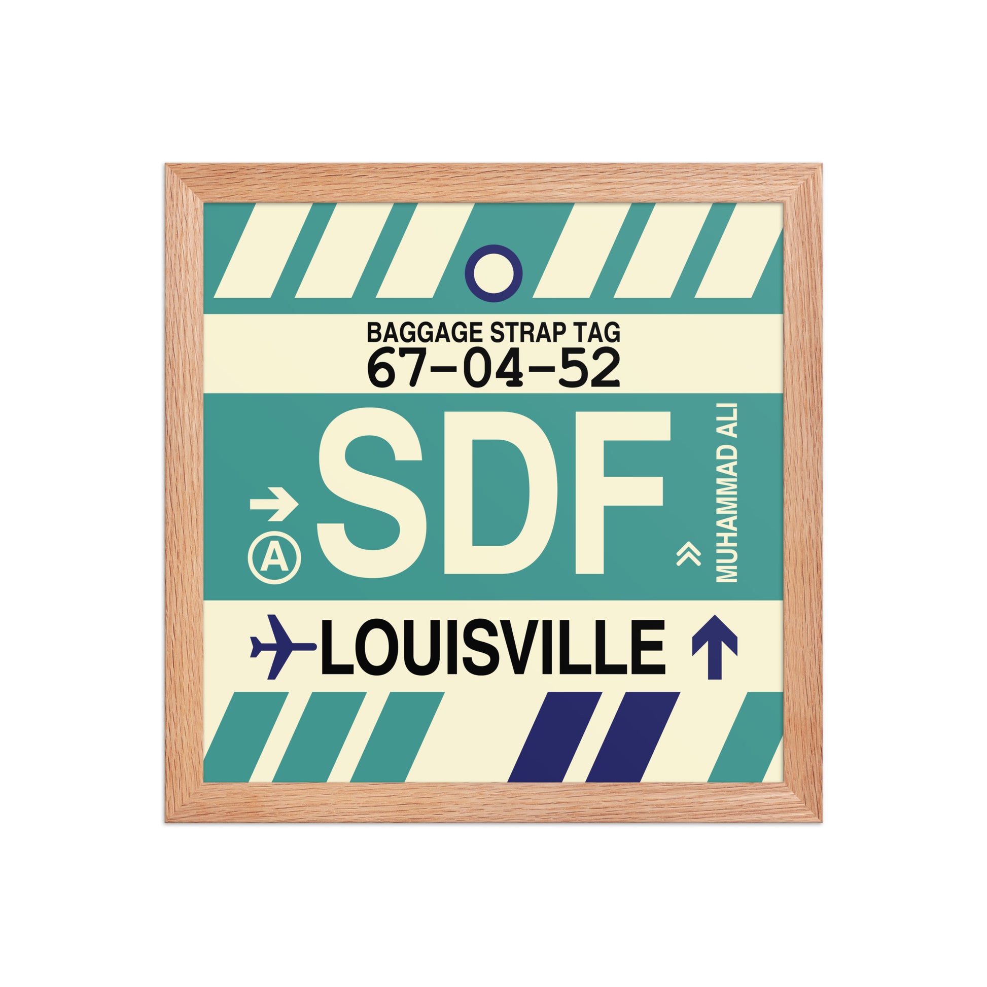 SDF Louisville Framed Print • Jet Age Baggage Tag Design • YHM Designs - Image 07