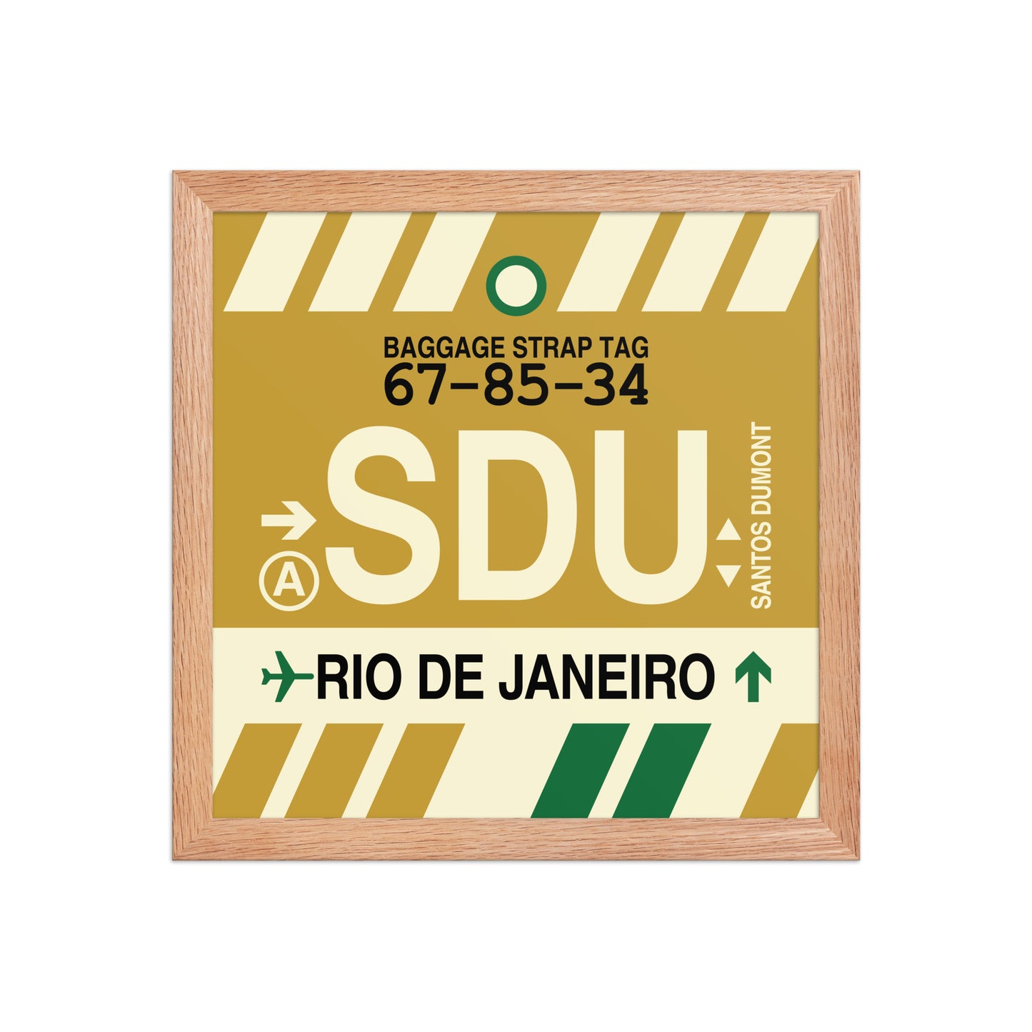 SDU Rio de Janeiro Framed Print • Jet Age Baggage Tag Design • YHM Designs - Image 07