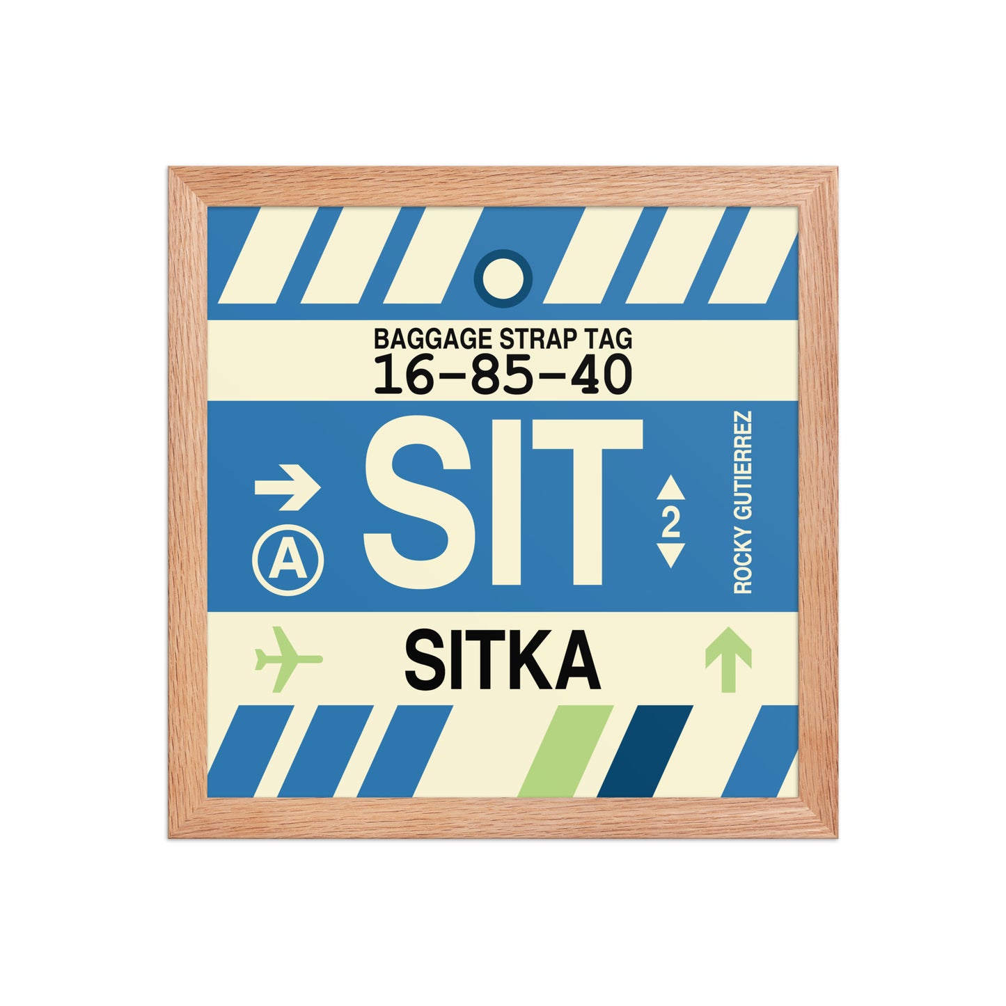 SIT Sitka Framed Print • Jet Age Baggage Tag Design • YHM Designs - Image 07