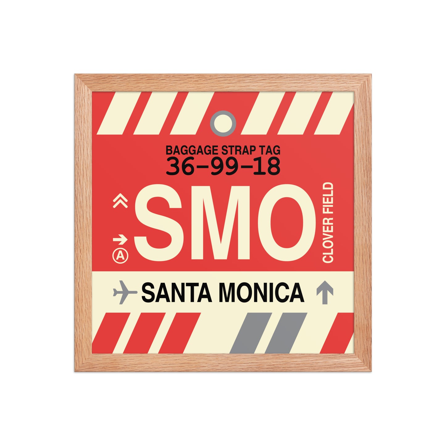 SMO Santa Monica Framed Print • Jet Age Baggage Tag Design • YHM Designs - Image 07