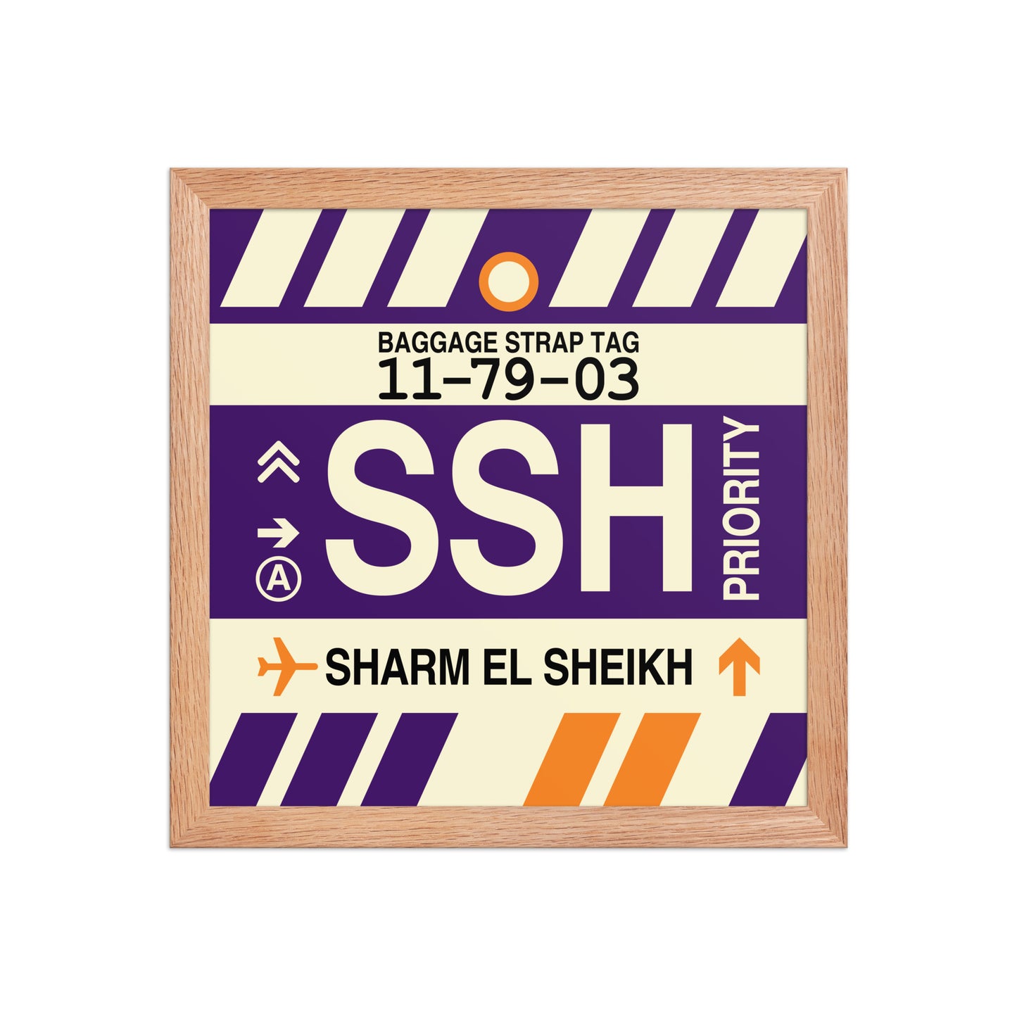 SSH Sharm el-Sheikh Framed Print • Jet Age Baggage Tag Design • YHM Designs - Image 07