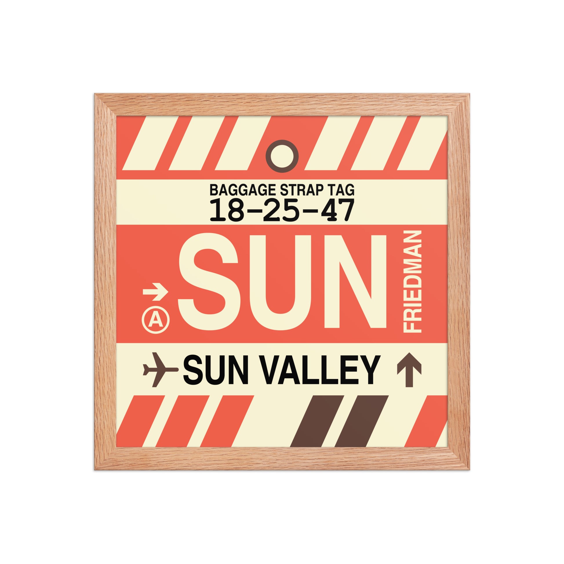 SUN Sun Valley Framed Print • Jet Age Baggage Tag Design • YHM Designs - Image 07