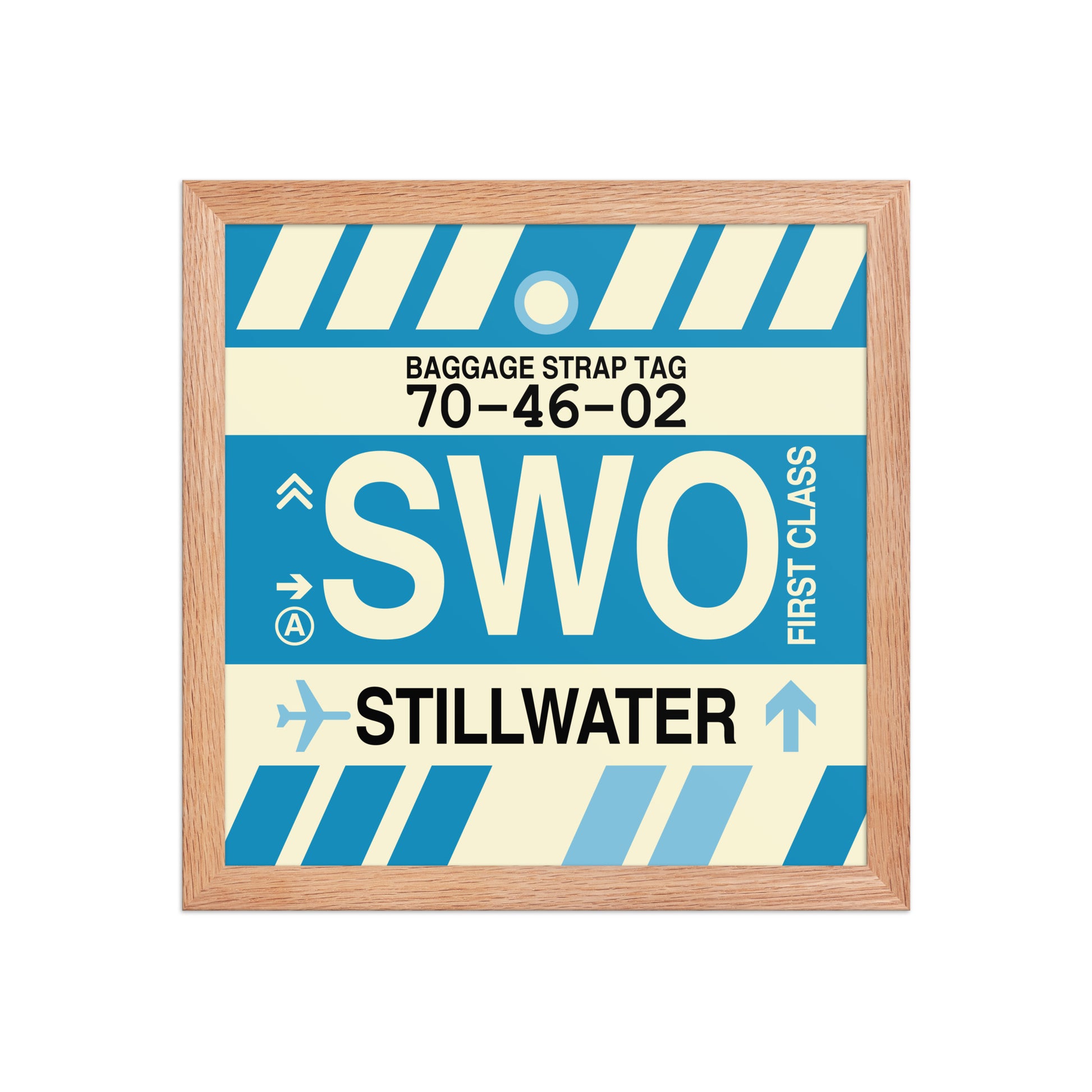 SWO Stillwater Framed Print • Jet Age Baggage Tag Design • YHM Designs - Image 07