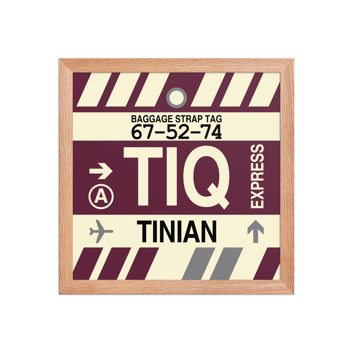 TIQ Tinian Framed Print • Jet Age Baggage Tag Design • YHM Designs - Image 07