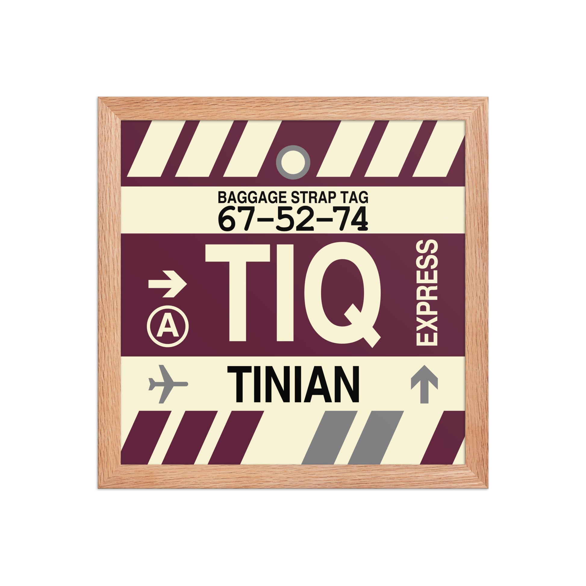 TIQ Tinian Framed Print • Jet Age Baggage Tag Design • YHM Designs - Image 07