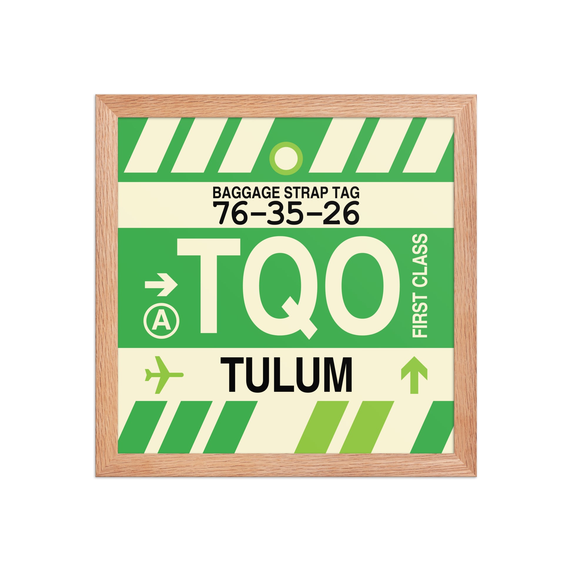 TQO Tulum Framed Print • Jet Age Baggage Tag Design • YHM Designs - Image 07