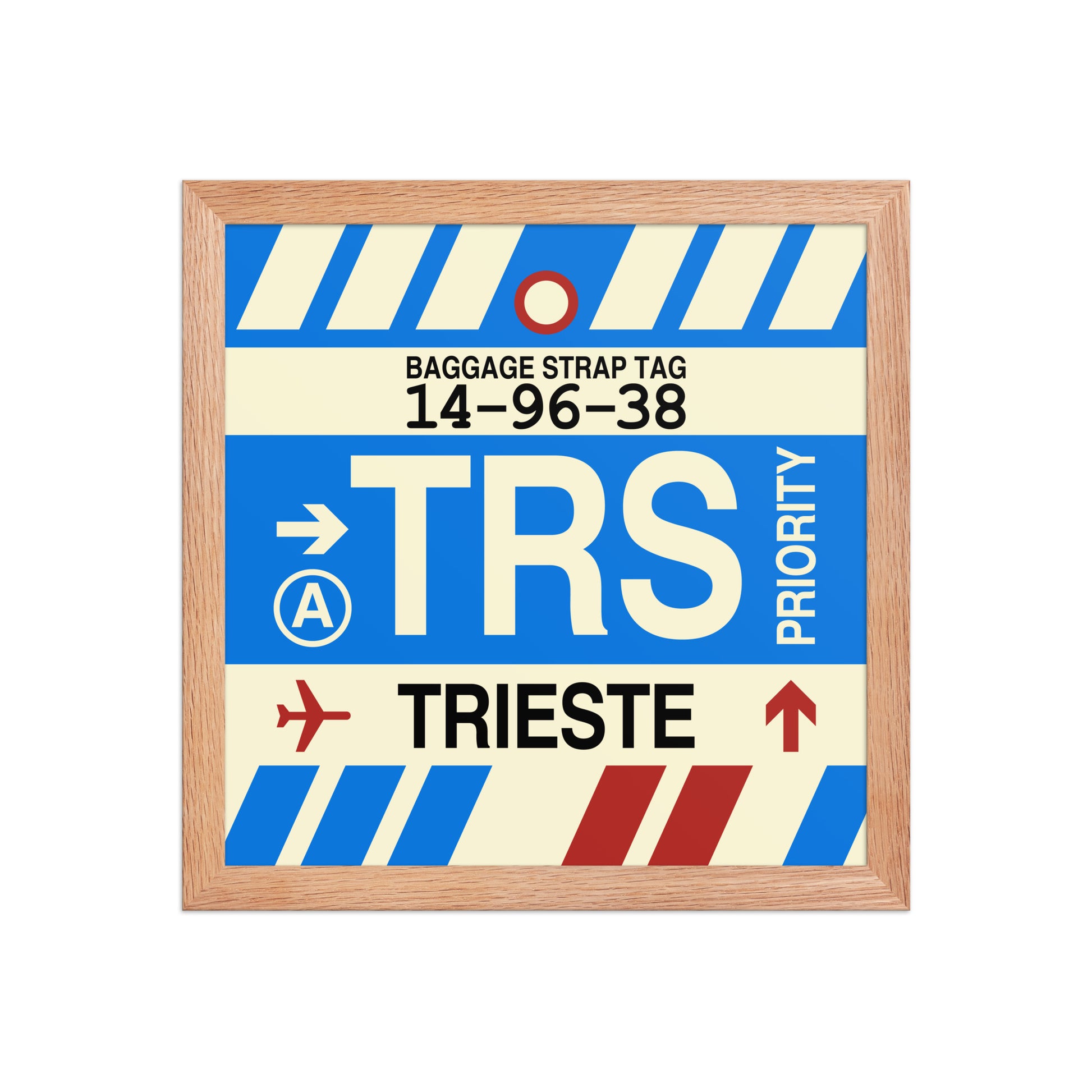 TRS Trieste Framed Print • Jet Age Baggage Tag Design • YHM Designs - Image 07