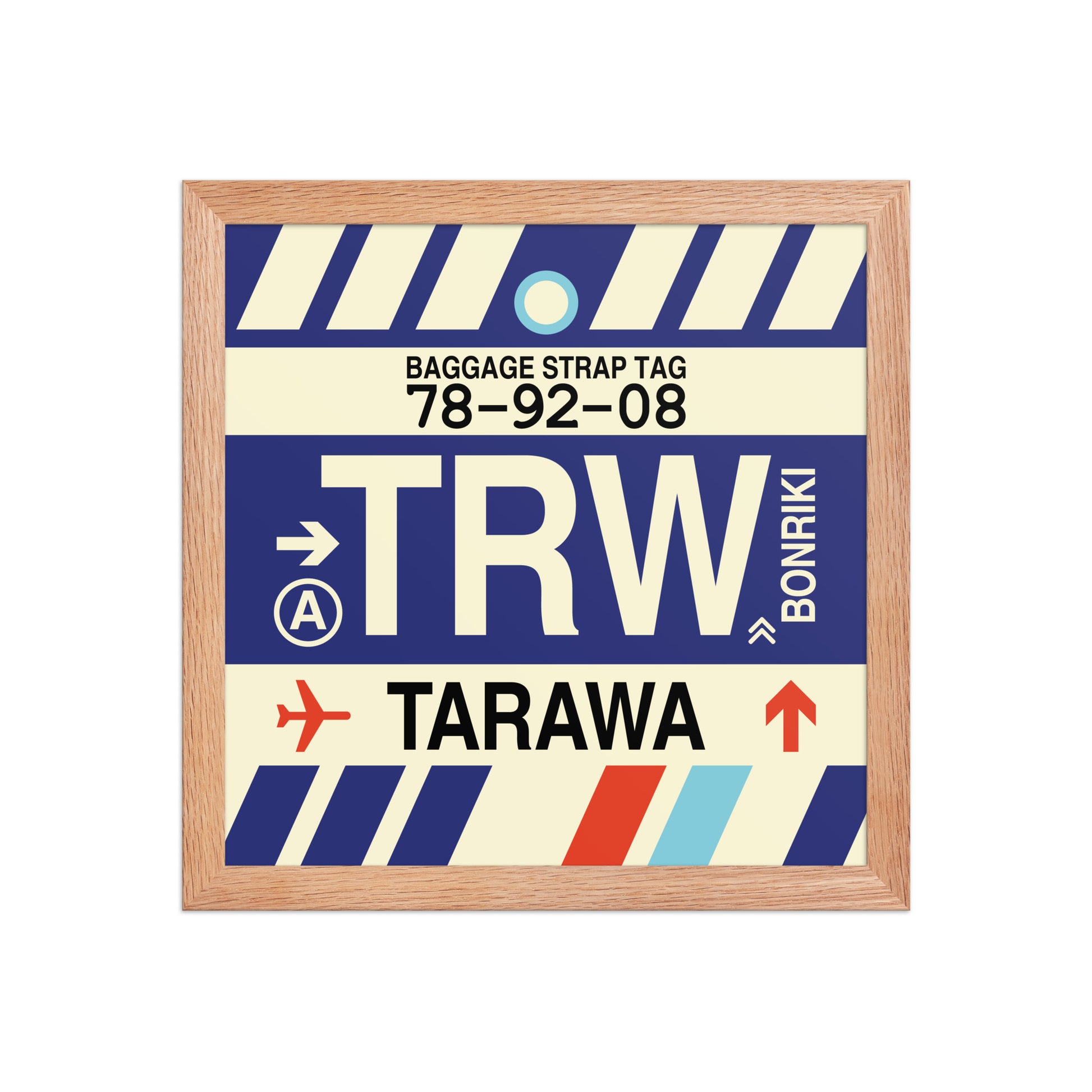 TRW Tarawa Framed Print • Jet Age Baggage Tag Design • YHM Designs - Image 07