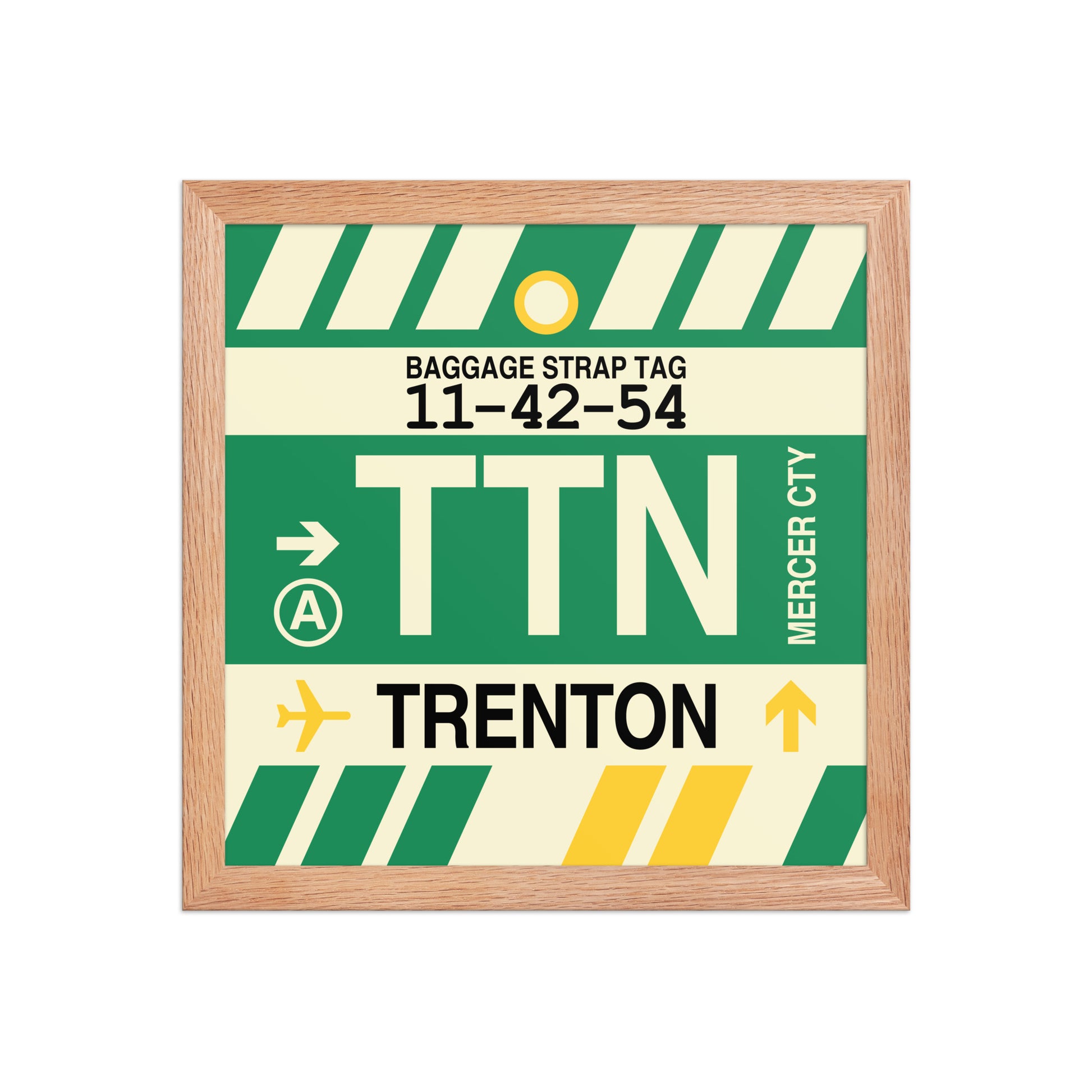 TTN Trenton Framed Print • Jet Age Baggage Tag Design • YHM Designs - Image 07