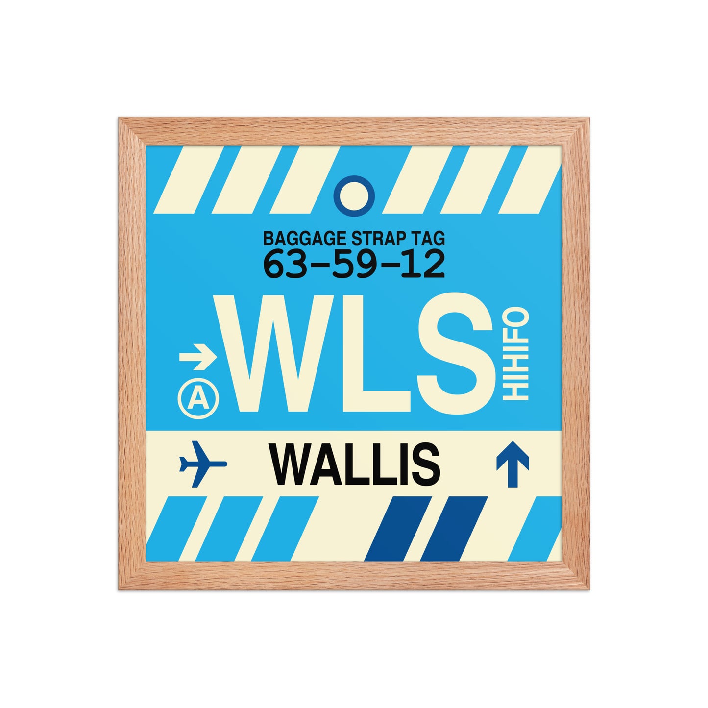 WLS Wallis Island Framed Print • Jet Age Baggage Tag Design • YHM Designs - Image 07