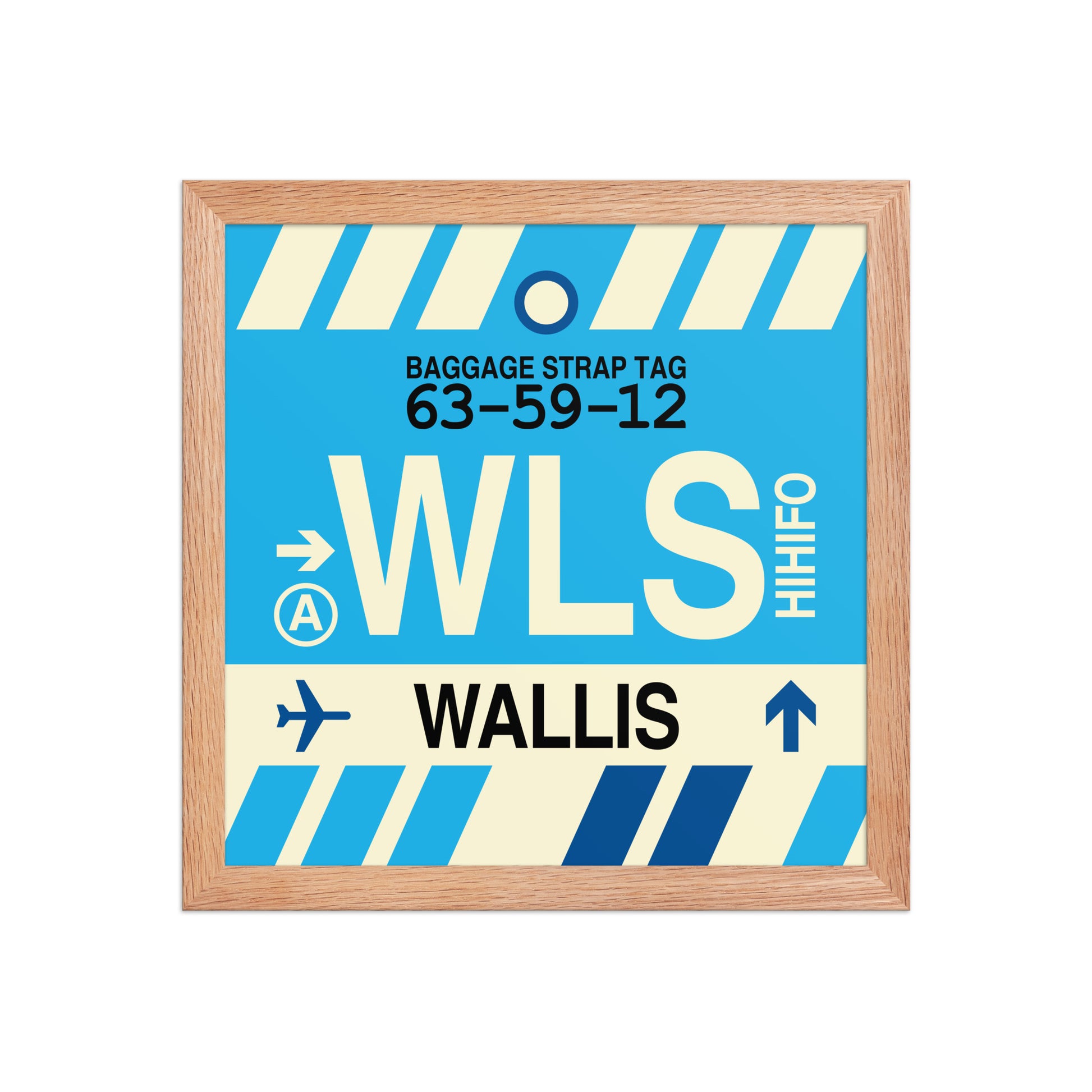 WLS Wallis Island Framed Print • Jet Age Baggage Tag Design • YHM Designs - Image 07