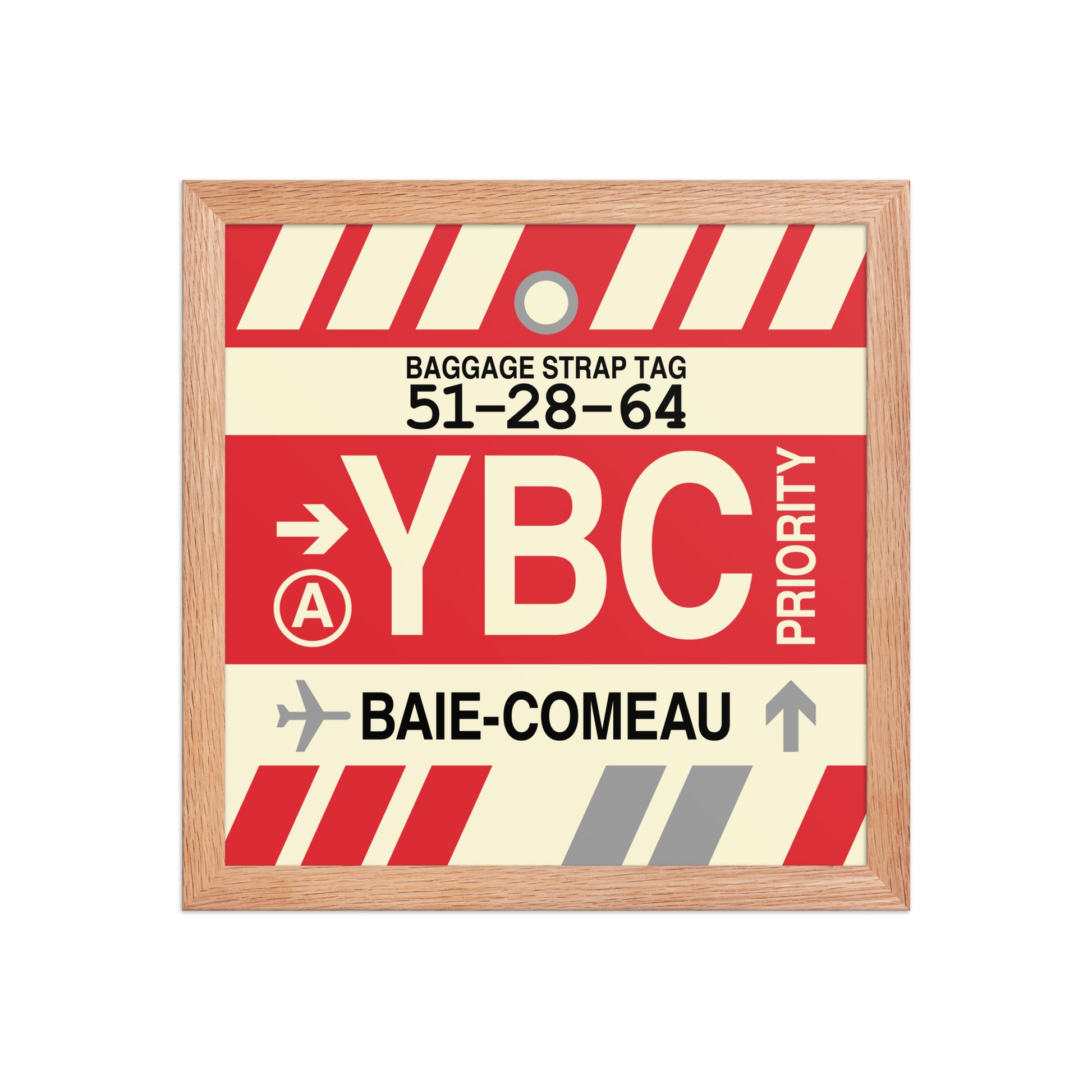 YBC Baie-Comeau Framed Print • Jet Age Baggage Tag Design • YHM Designs - Image 07