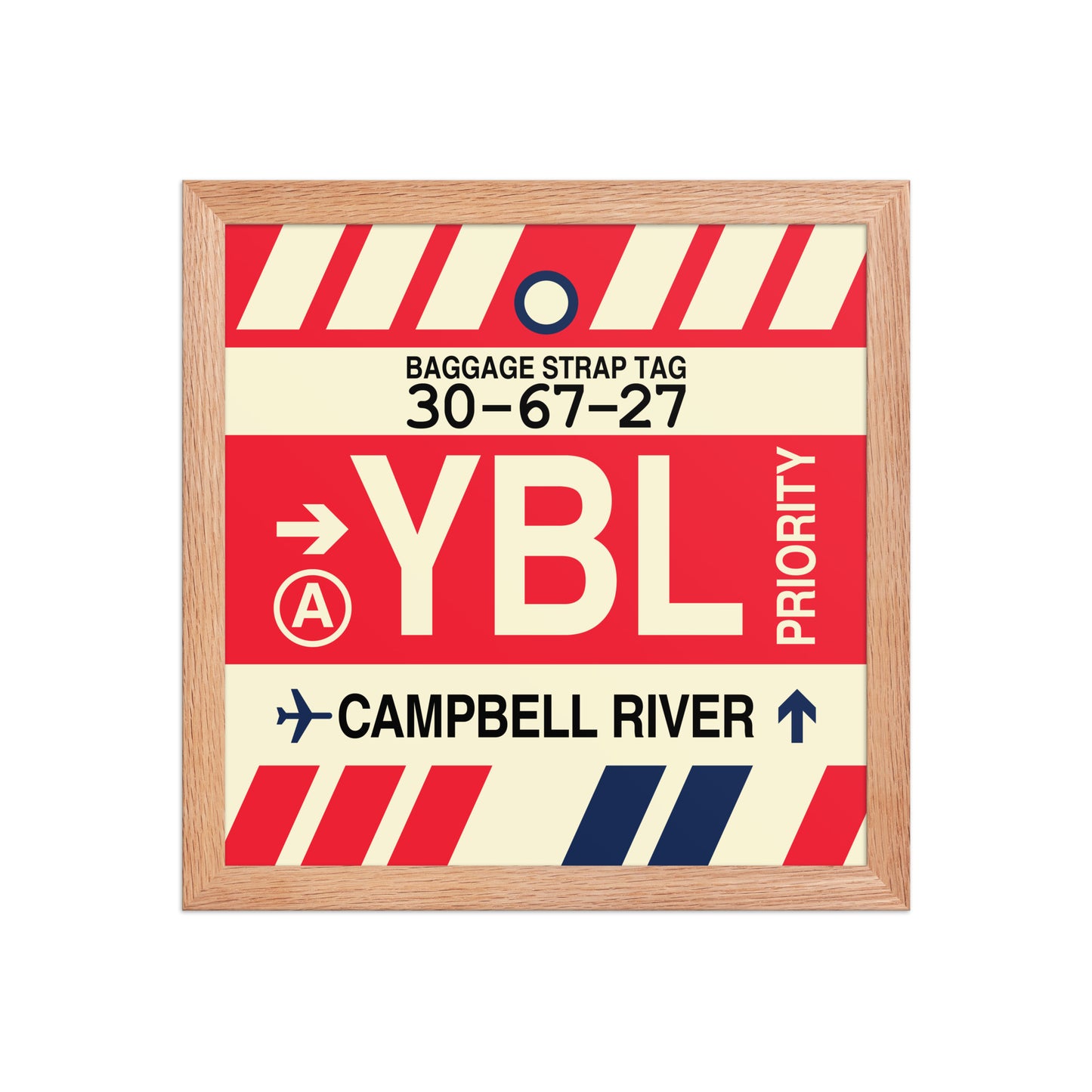 YBL Campbell River Framed Print • Jet Age Baggage Tag Design • YHM Designs - Image 07