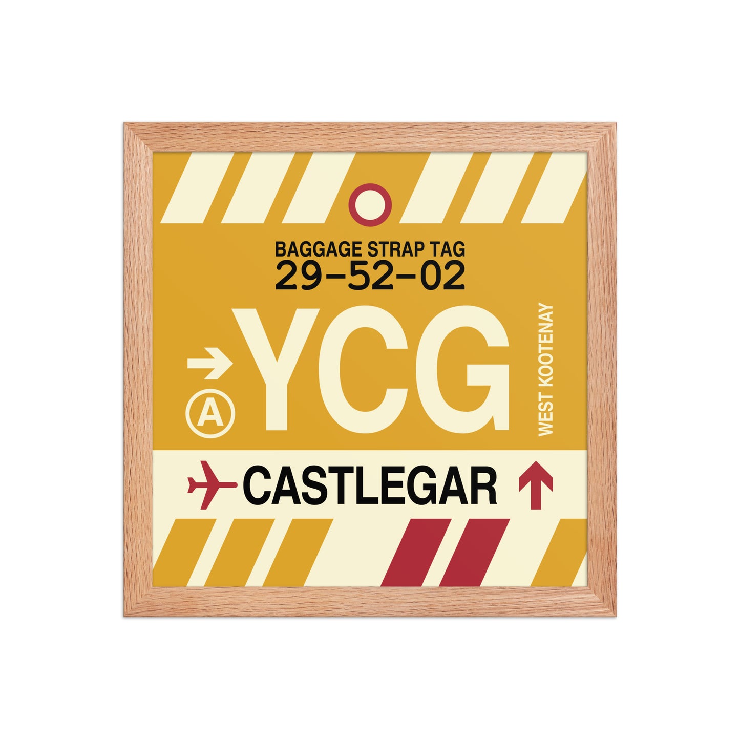 YCG Castlegar Framed Print • Jet Age Baggage Tag Design • YHM Designs - Image 07