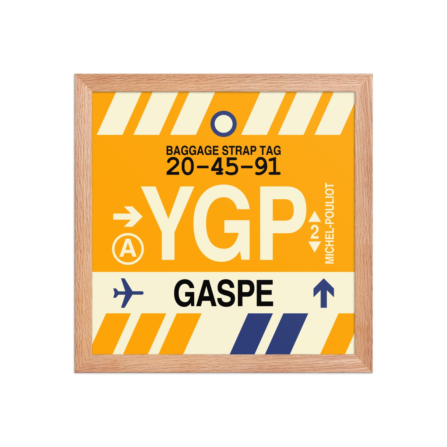 YGP Gaspé Framed Print • Jet Age Baggage Tag Design • YHM Designs - Image 07