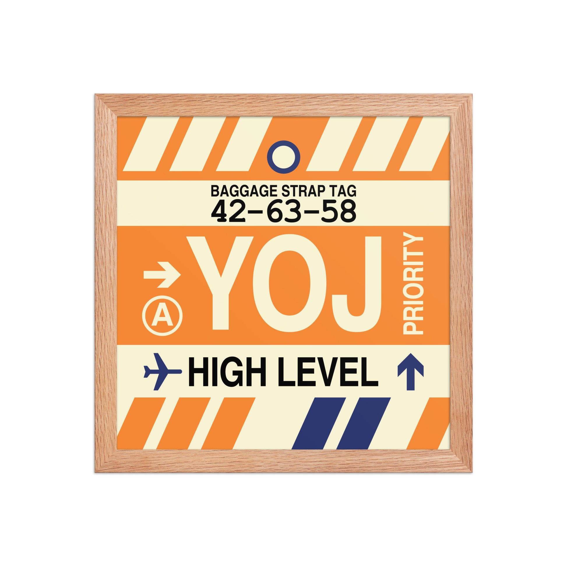 YOJ High Level Framed Print • Jet Age Baggage Tag Design • YHM Designs - Image 07