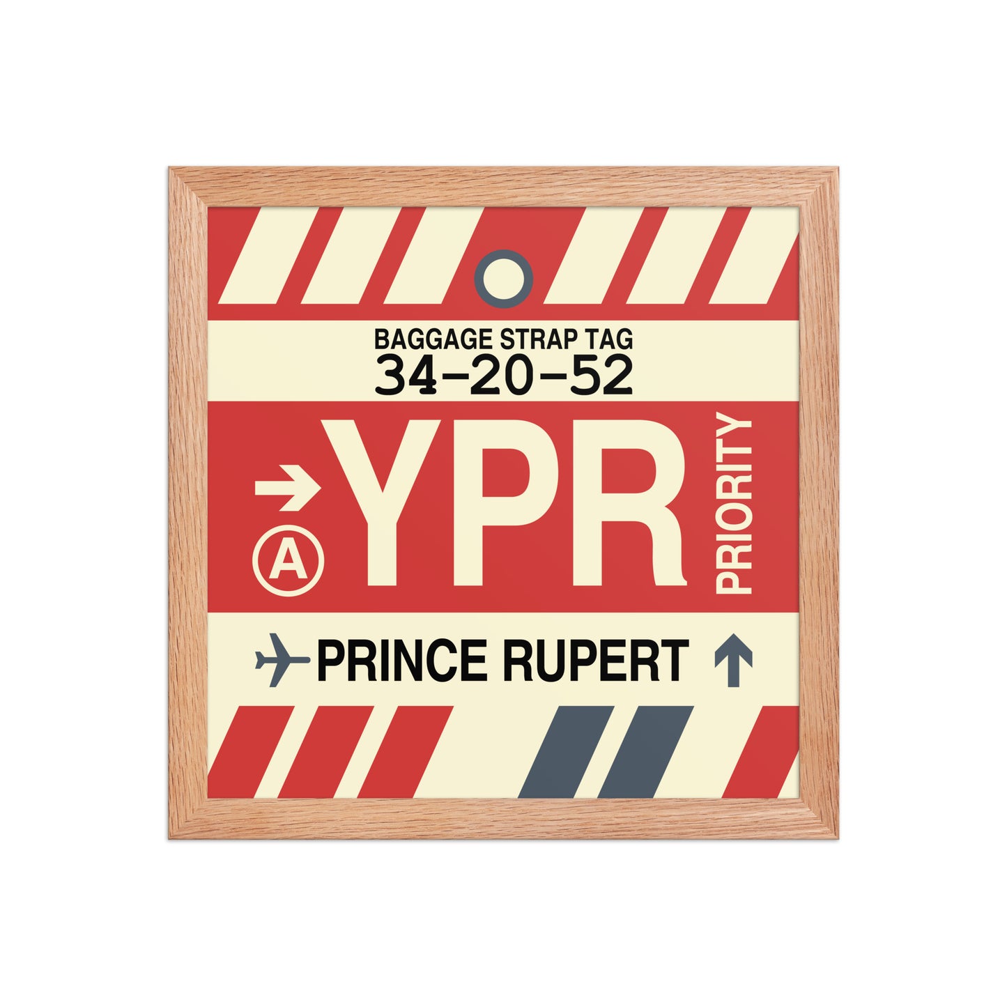 YPR Prince Rupert Framed Print • Jet Age Baggage Tag Design • YHM Designs - Image 07