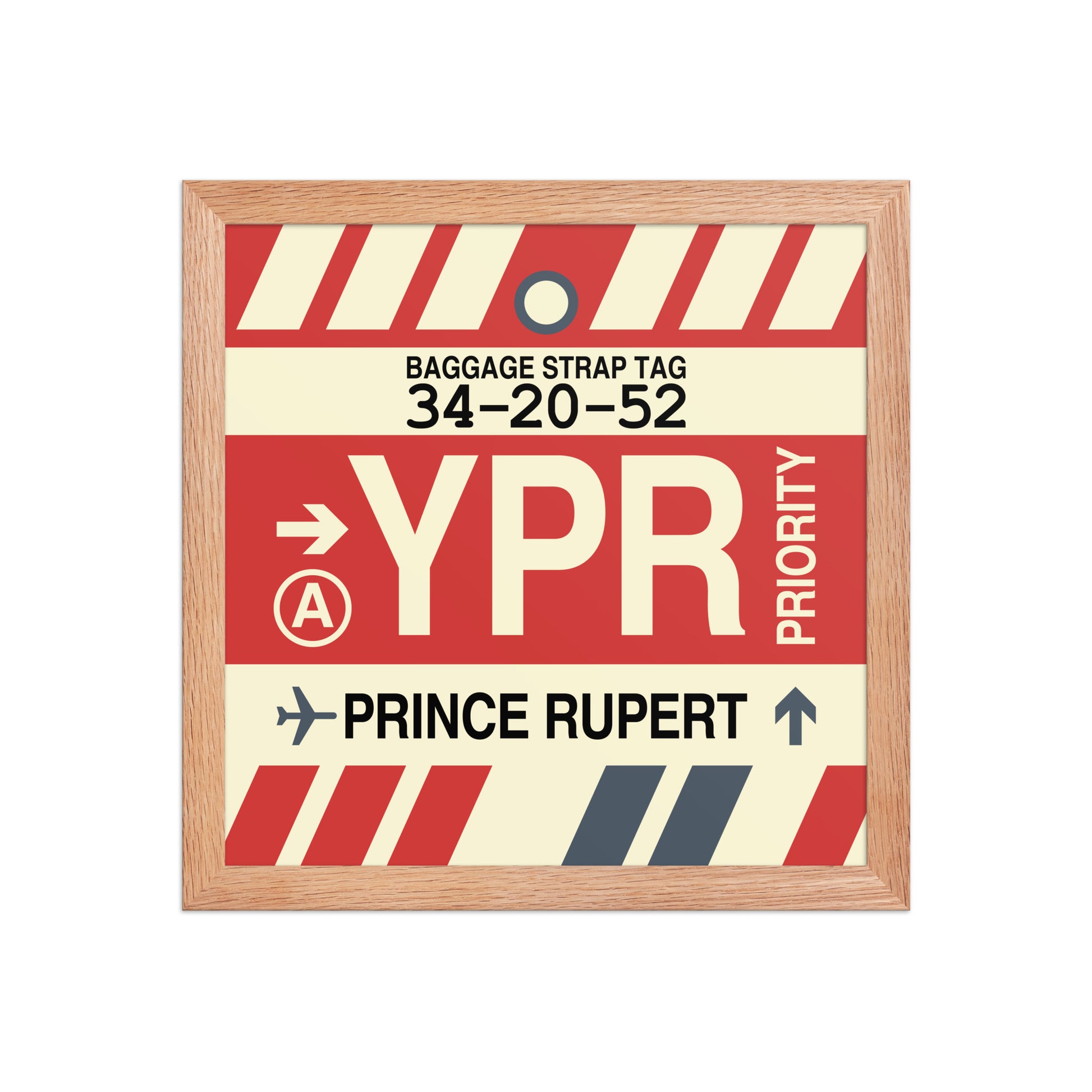 YPR Prince Rupert Framed Print • Jet Age Baggage Tag Design • YHM Designs - Image 07