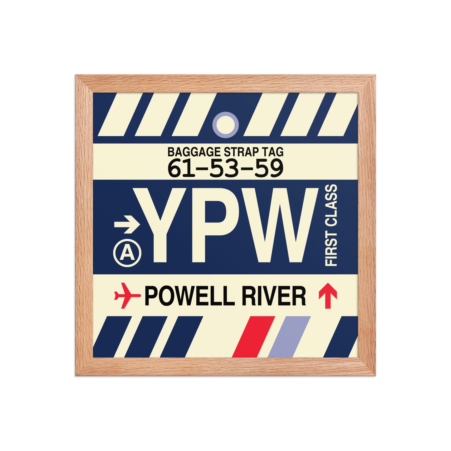 YPW Powell River Framed Print • Jet Age Baggage Tag Design • YHM Designs - Image 07