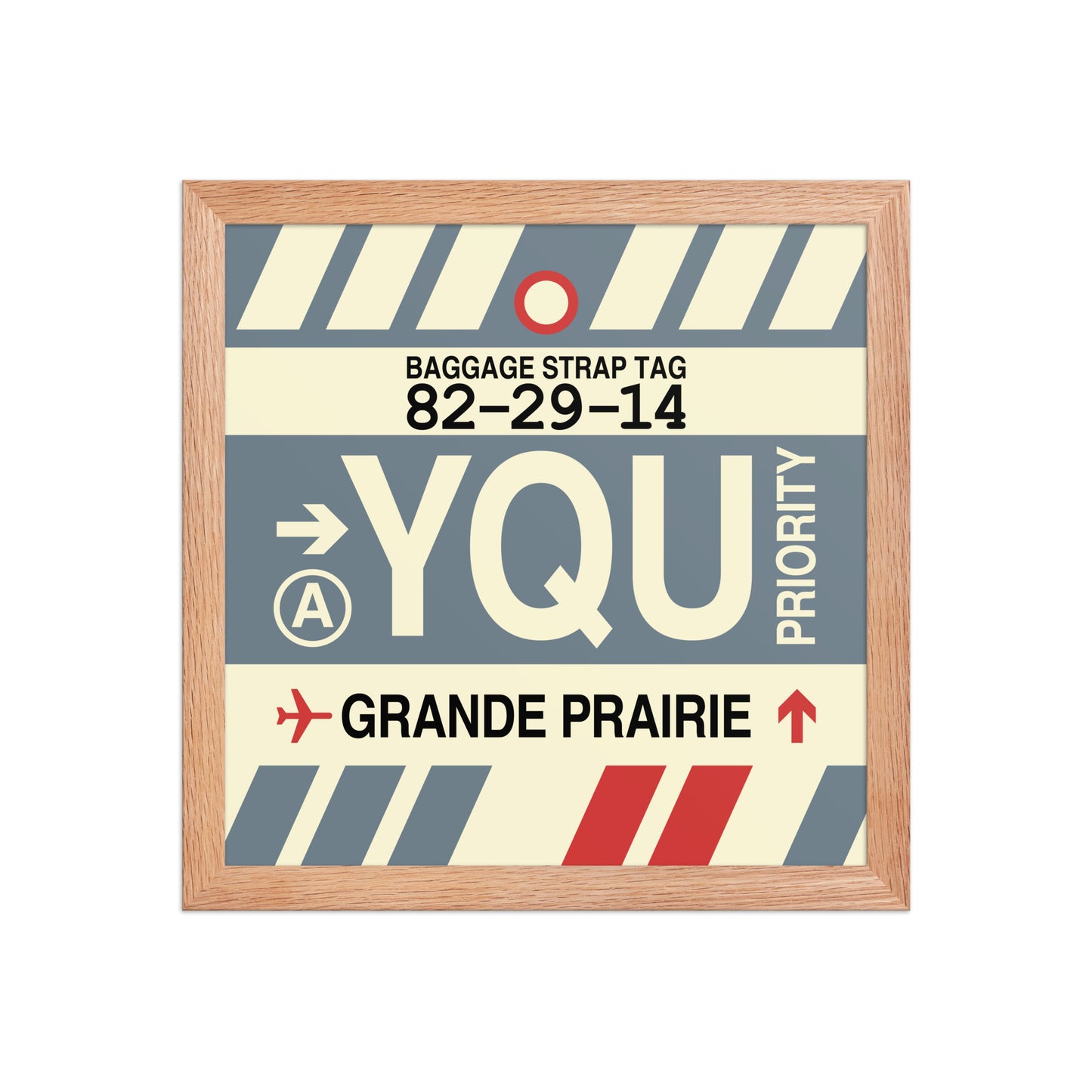 YQU Grande Prairie Framed Print • Jet Age Baggage Tag Design • YHM Designs - Image 07