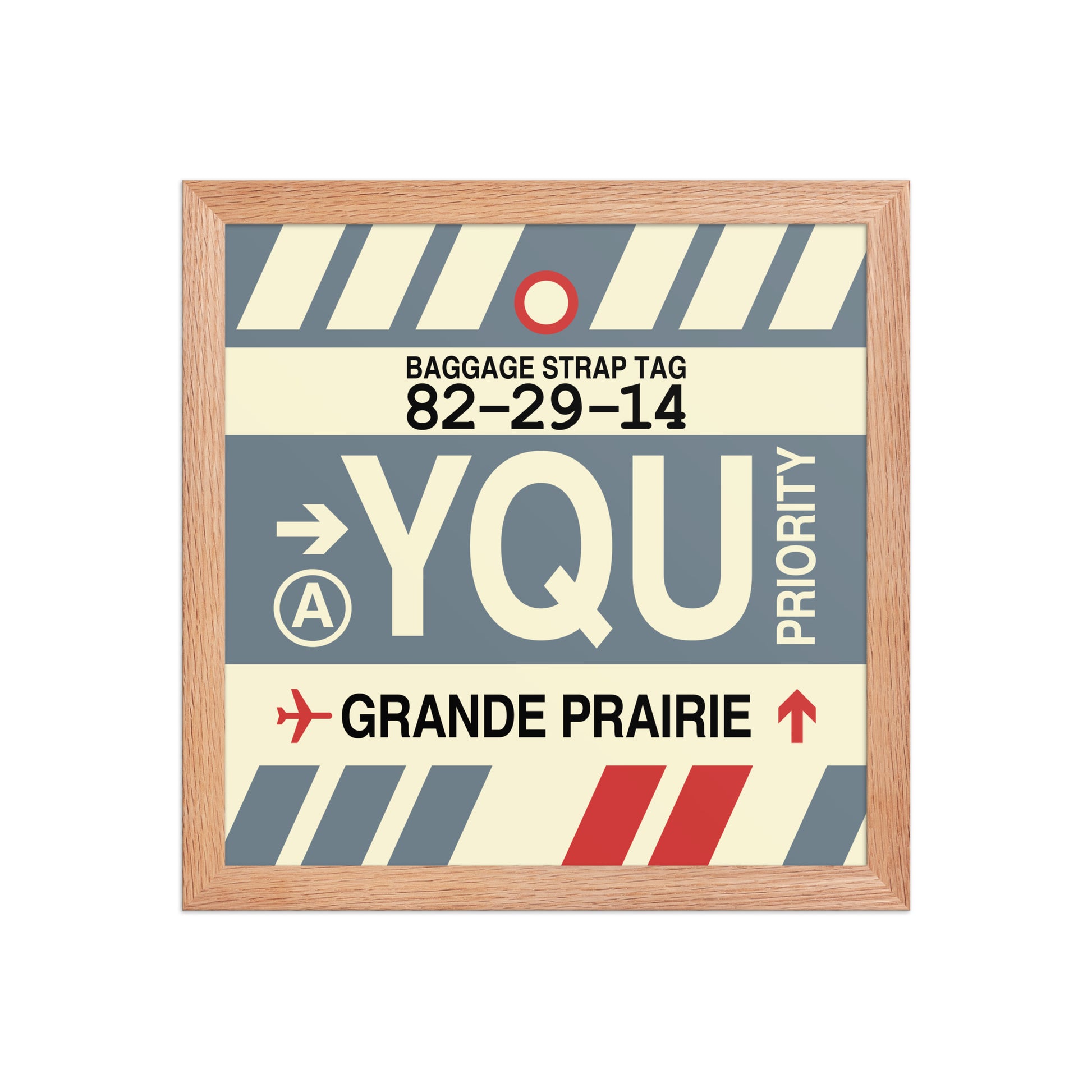 YQU Grande Prairie Framed Print • Jet Age Baggage Tag Design • YHM Designs - Image 07