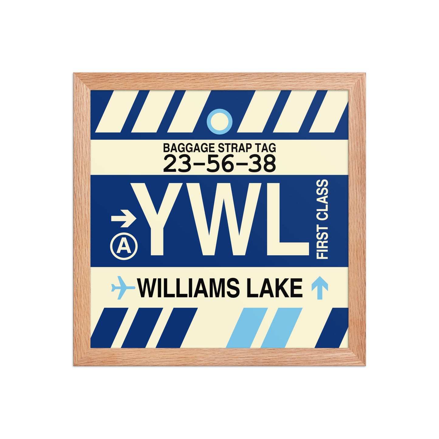 YWL Williams Lake Framed Print • Jet Age Baggage Tag Design • YHM Designs - Image 07