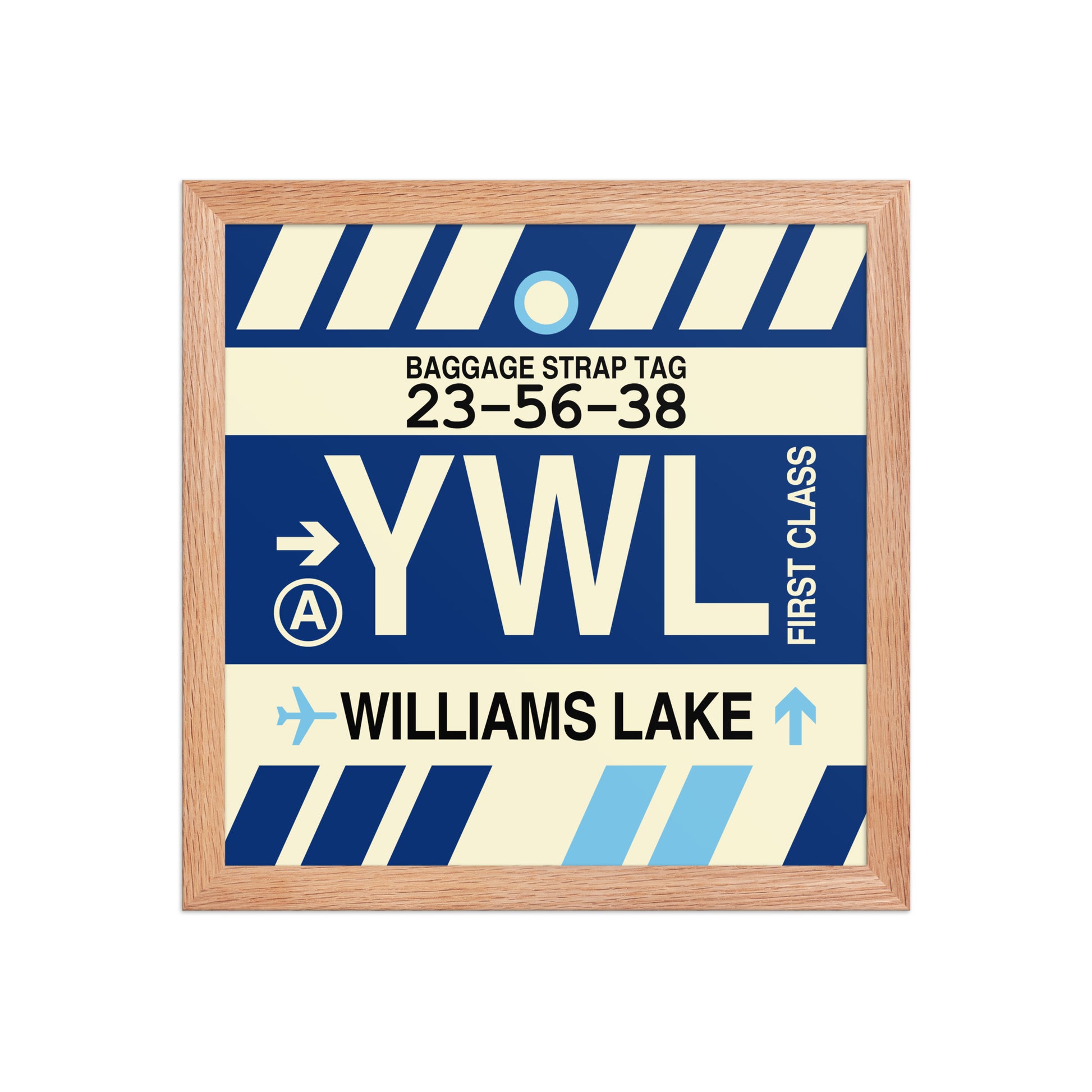 YWL Williams Lake Framed Print • Jet Age Baggage Tag Design • YHM Designs - Image 07
