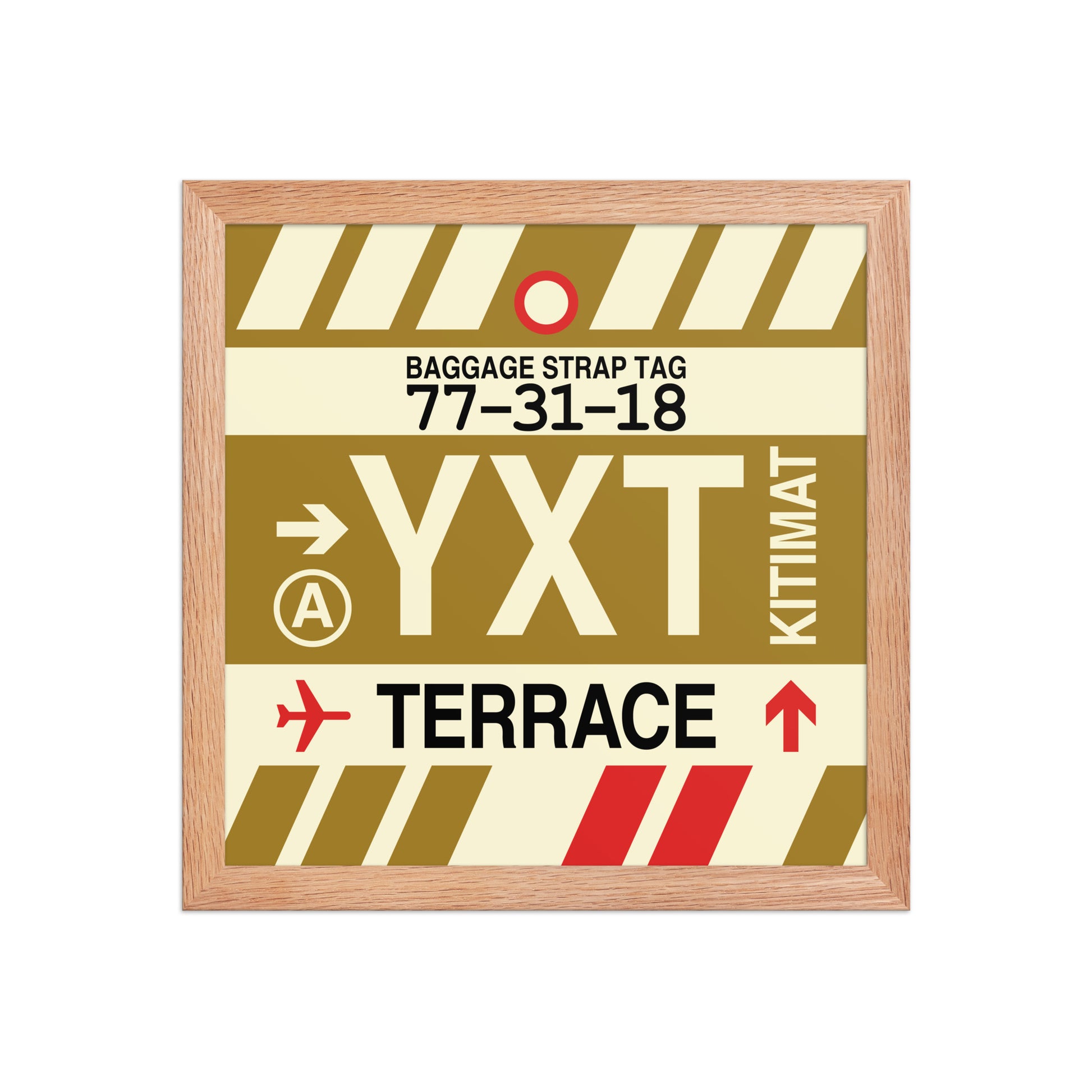 YXT Terrace Framed Print • Jet Age Baggage Tag Design • YHM Designs - Image 07