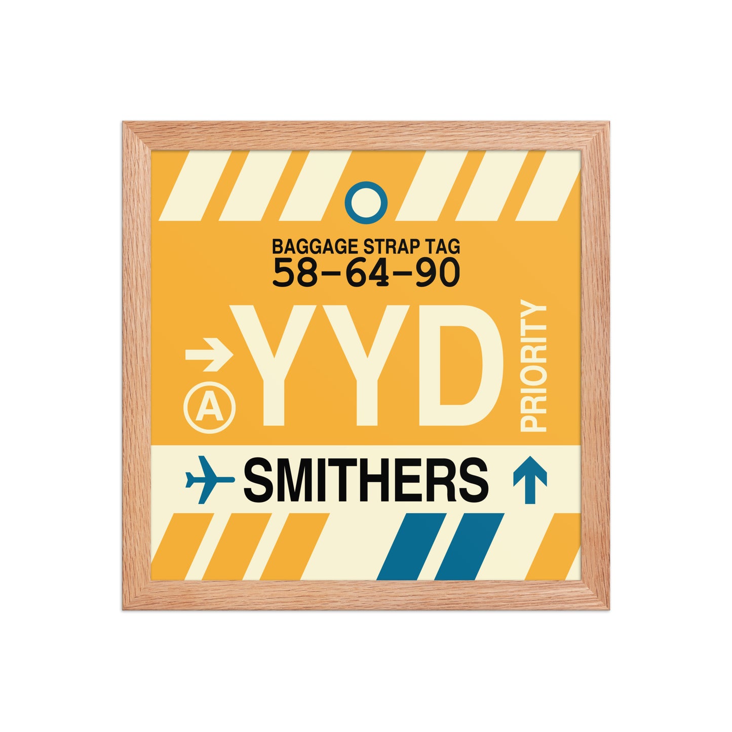 YYD Smithers Framed Print • Jet Age Baggage Tag Design • YHM Designs - Image 07