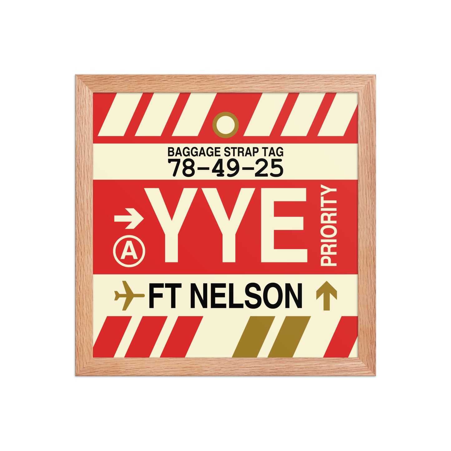 YYE Fort Nelson Framed Print • Jet Age Baggage Tag Design • YHM Designs - Image 07
