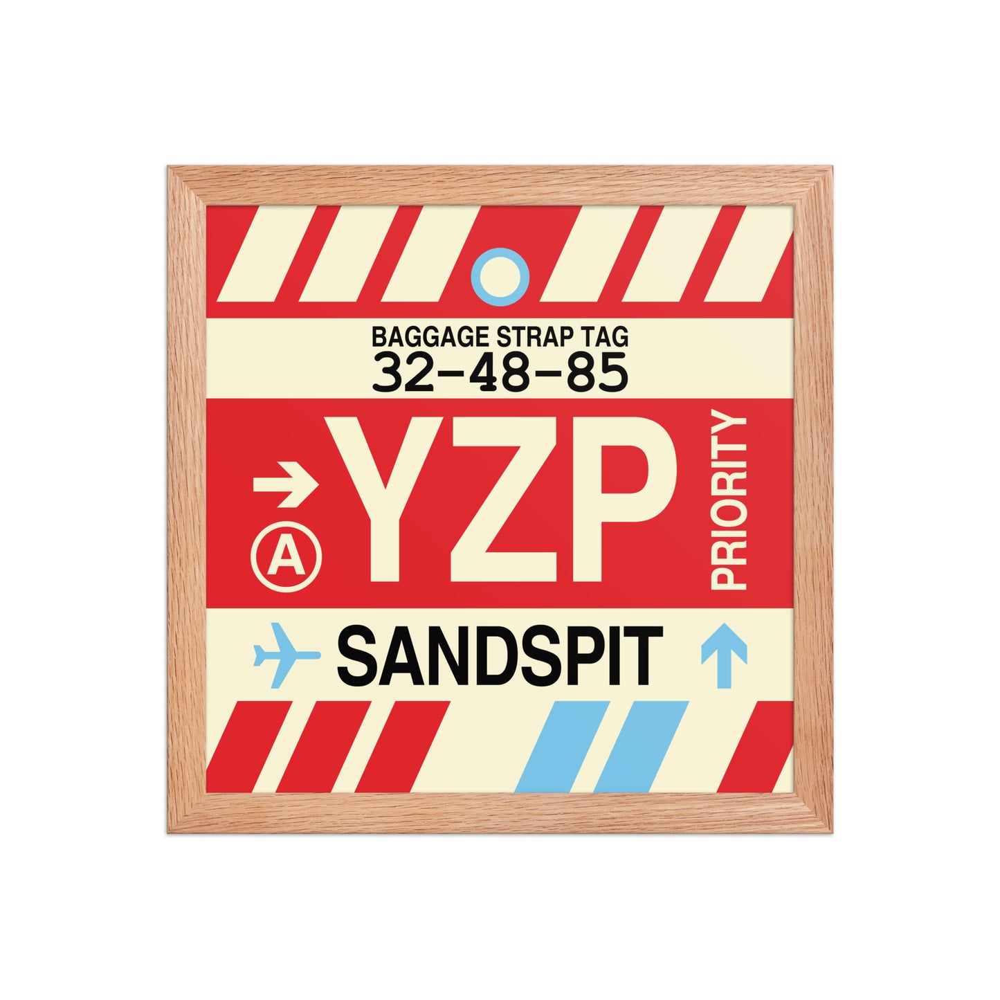 YZP Sandspit Framed Print • Jet Age Baggage Tag Design • YHM Designs - Image 07